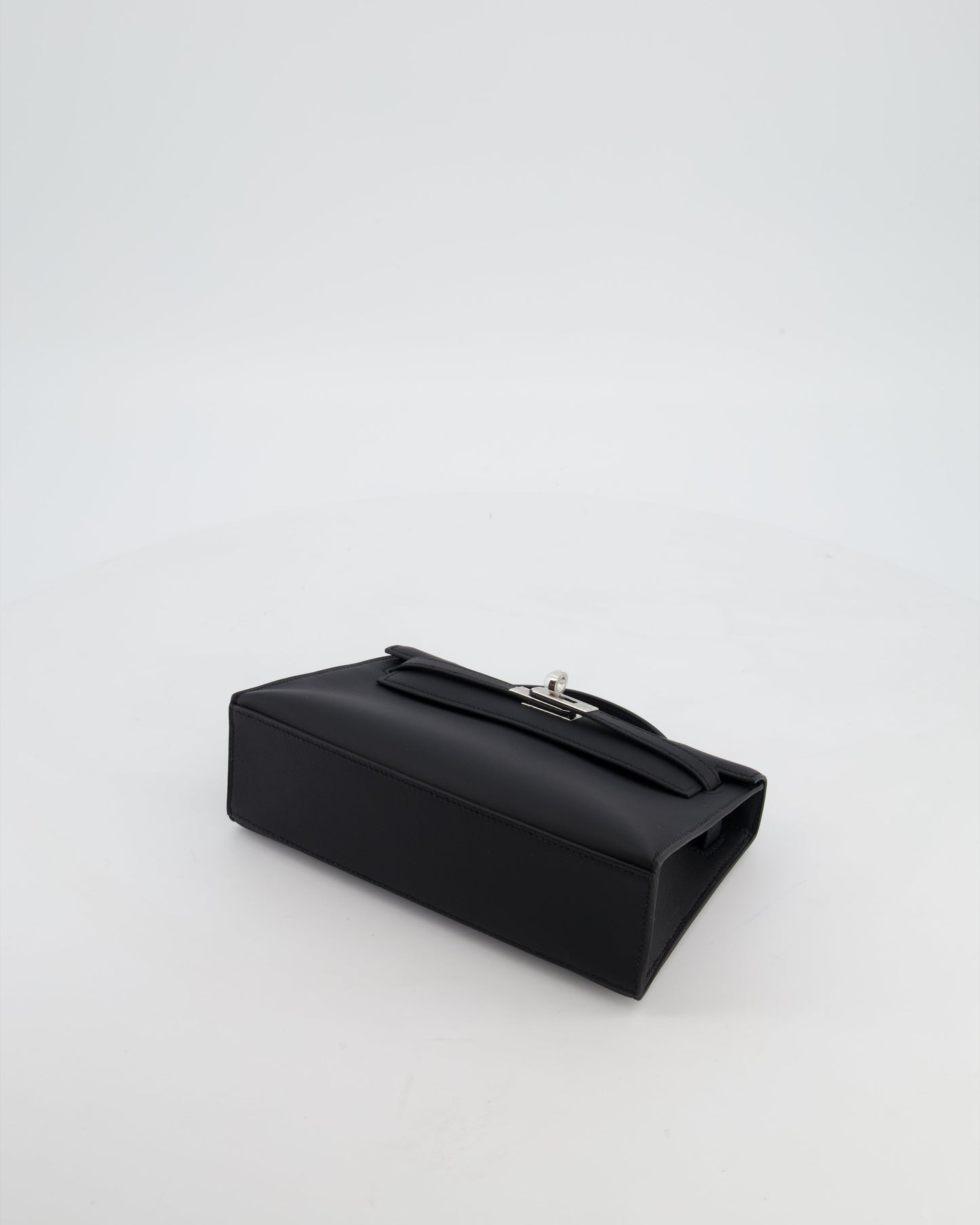 *RARE* Herm�s Mini Kelly Pochette Bag in Noir Swift Leather with Palladium Hardware