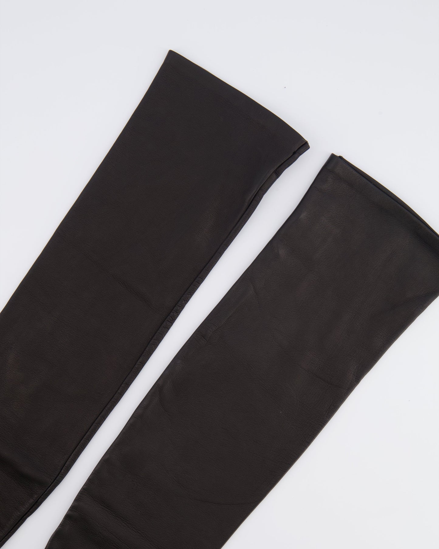 Chanel Black Lambskin Leather Long Gloves Size 6 1/2cm