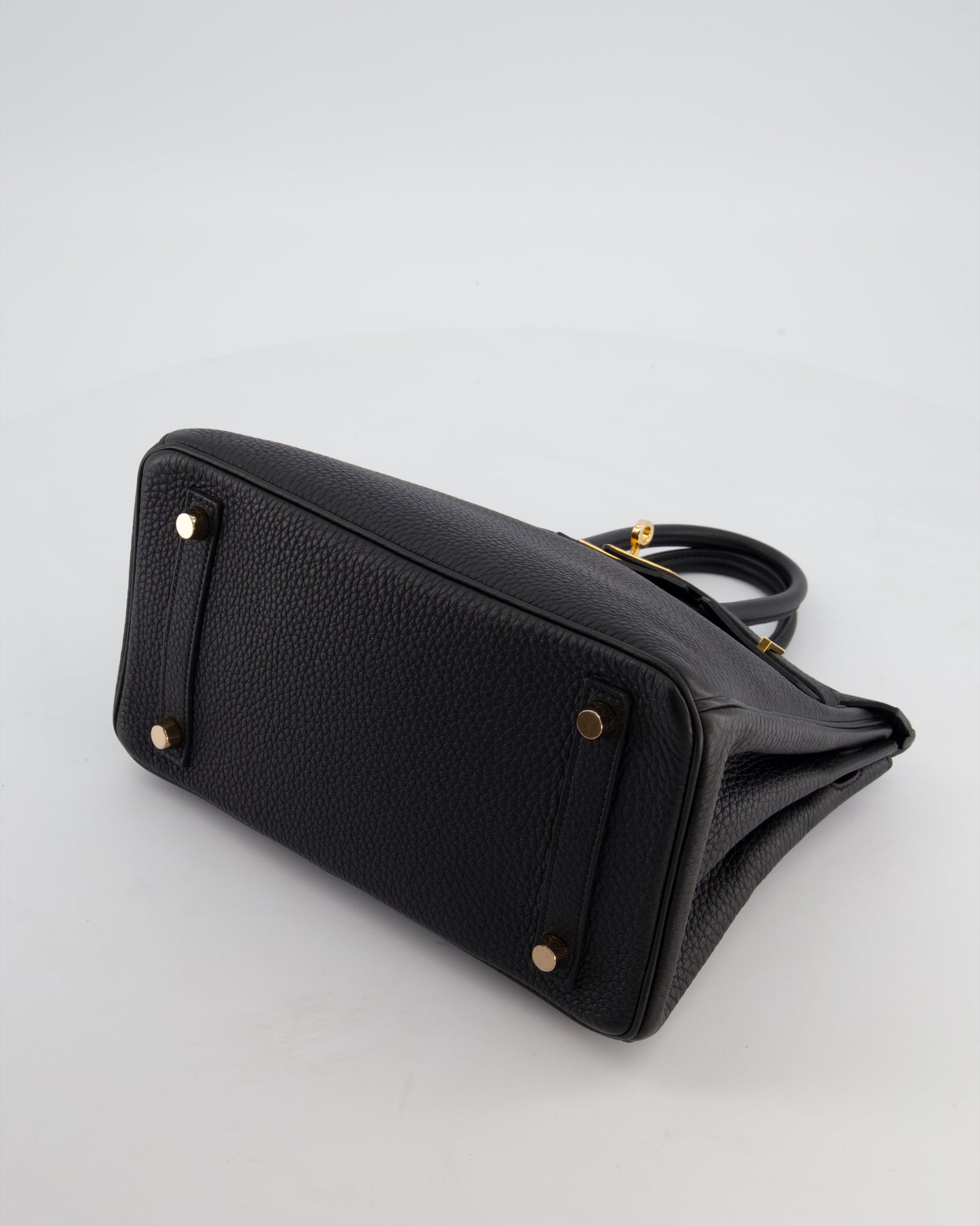 *HOT* Hermès Birkin 25 Retourne Bag in Noir Togo Leather with Rose Gold Hardware