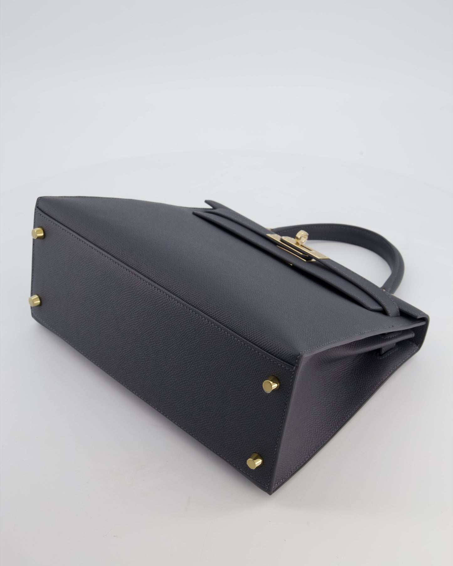 *RARE* Herm�s Kelly 28 Sellier Bag in Ardoise Epsom Leather with Permabrass Hardware