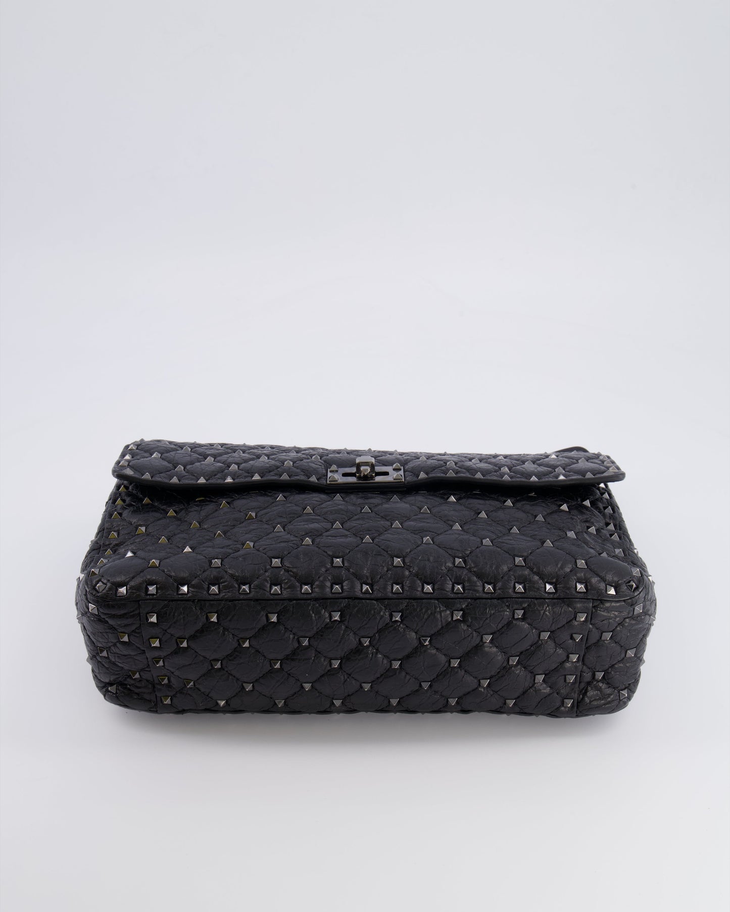Valentino Black Distressed Leather Large Rockstud Spike Bag RRP £2,850