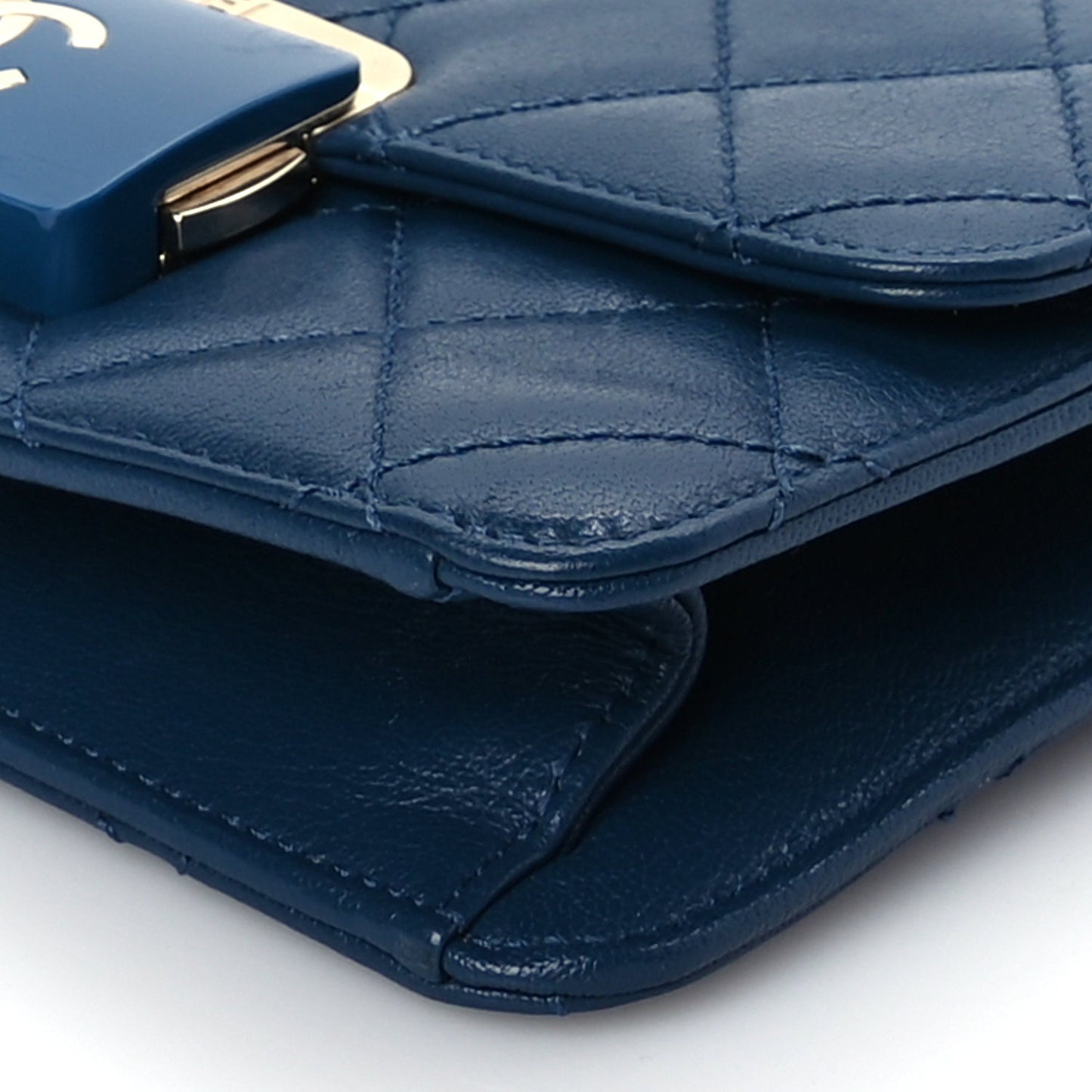 Chanel Sheepskin Quilted Mini Beauty Lock Flap Blue