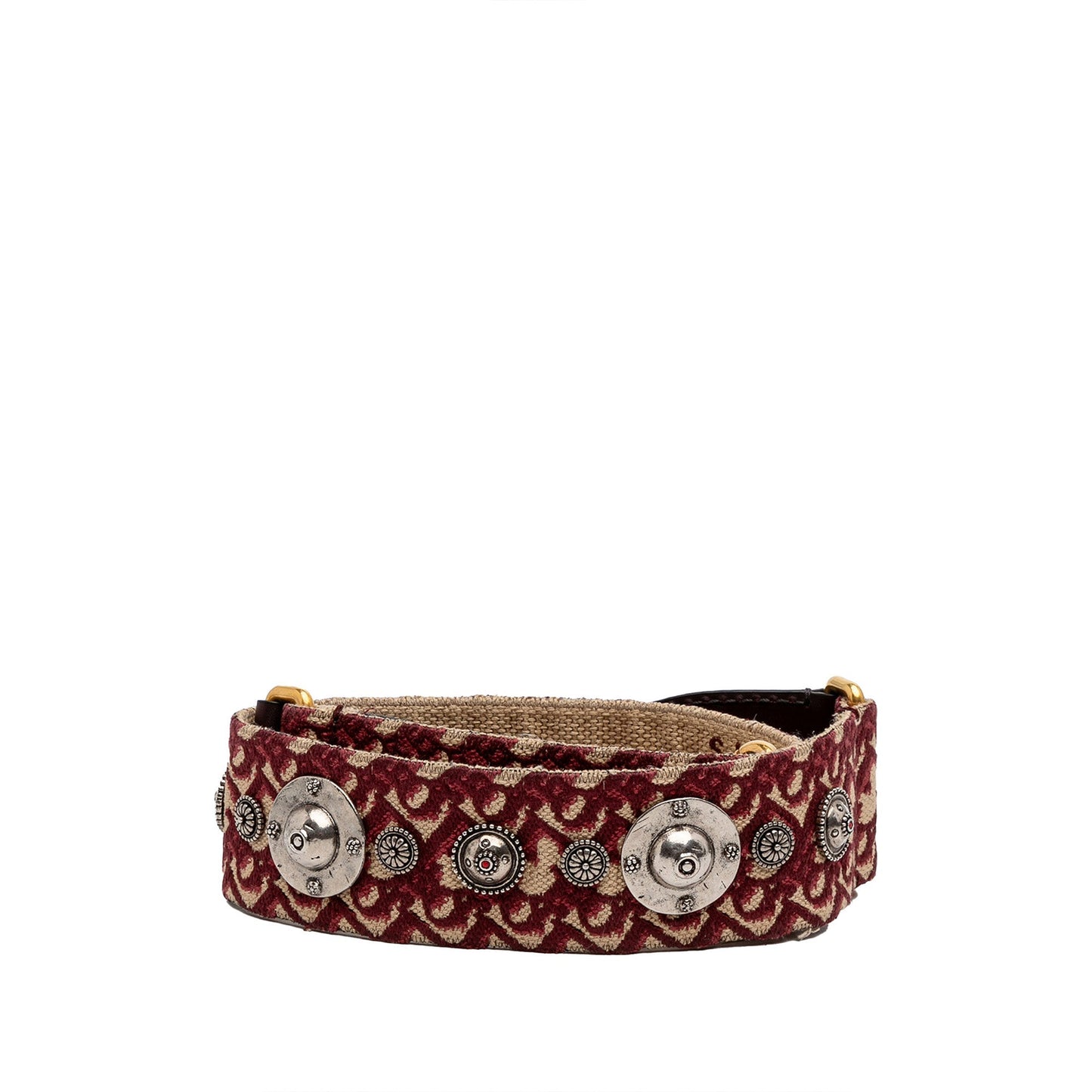Red Dior Studded Oblique Canvas Bag Strap