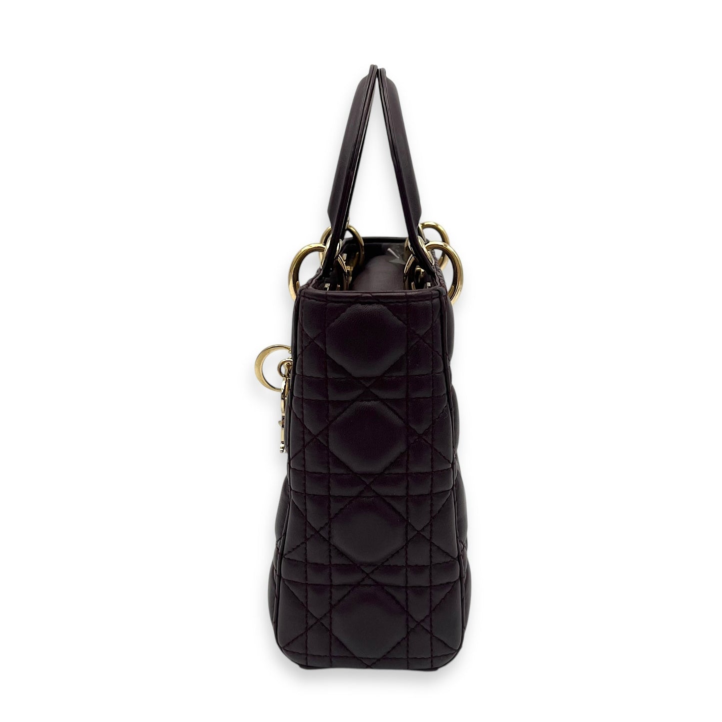 Lady Dior Crossbody Bag Small Purple in Lambskin, Gold hardware