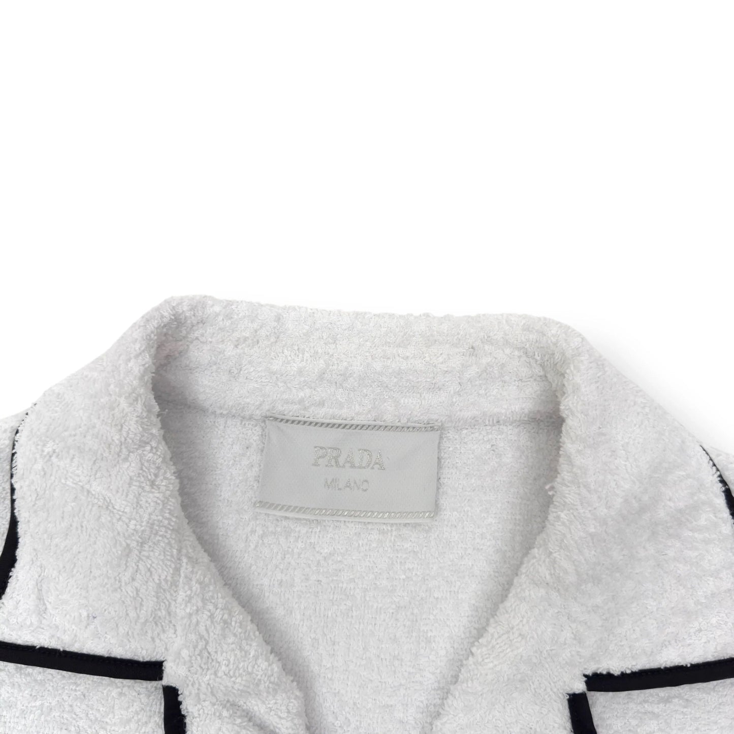 PRADA COTTON BOWLING SHIRT WHITE / BLACK M