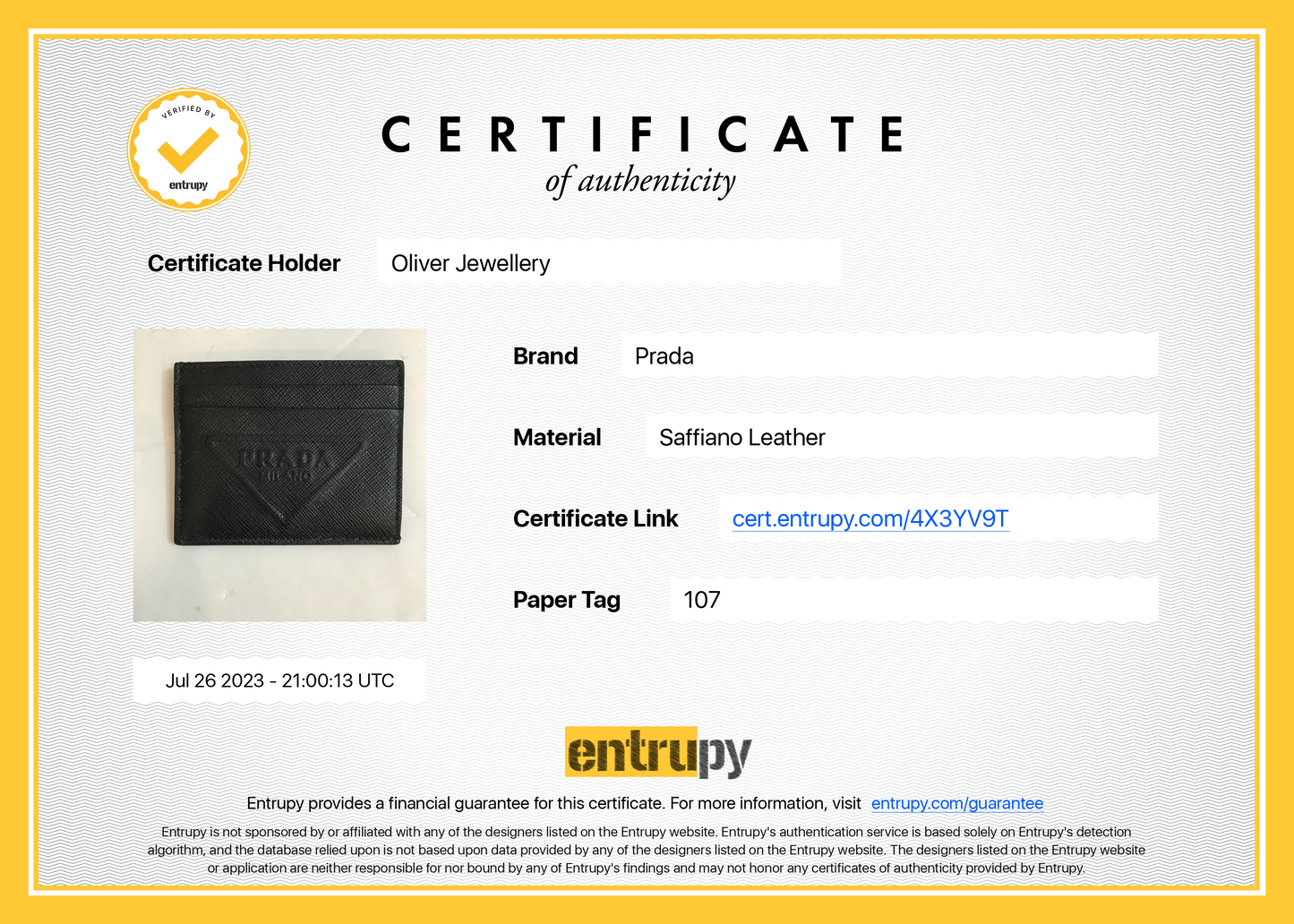 Prada Embossed Logo Saffiano Leather Card Holder