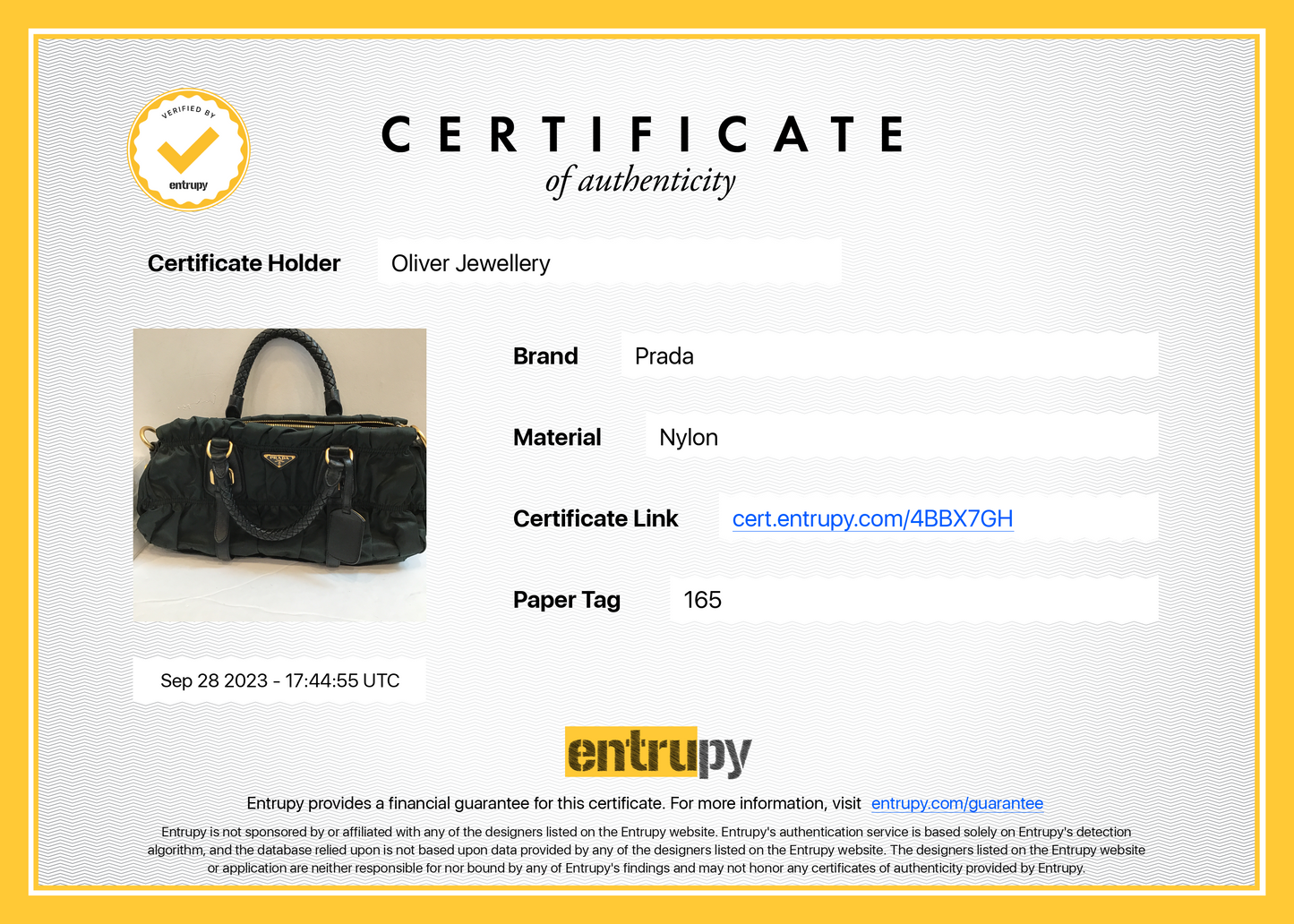 Prada Green Tessuto Nylon Gauffre Quilted Satchel Bag