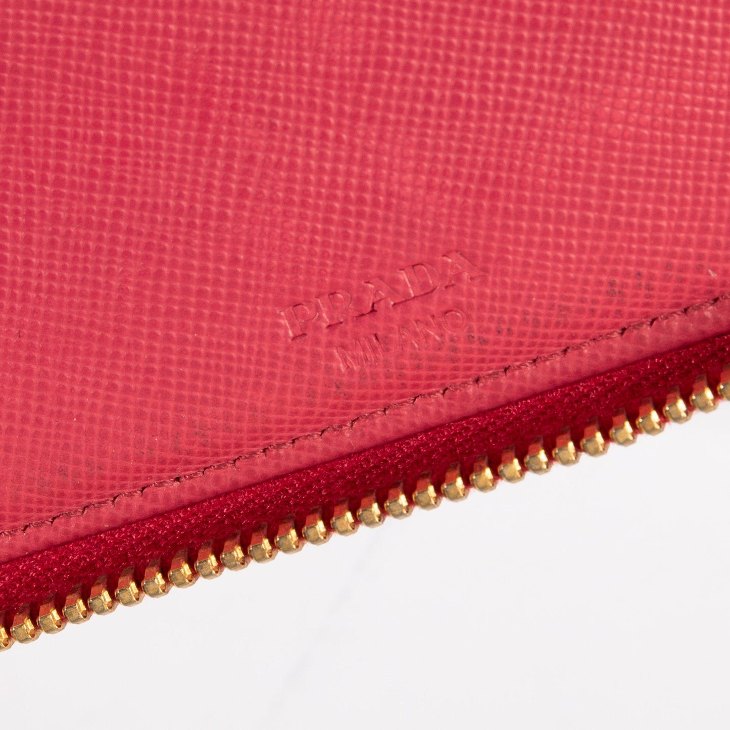 Prada Large Saffiano Zip Around Wallet