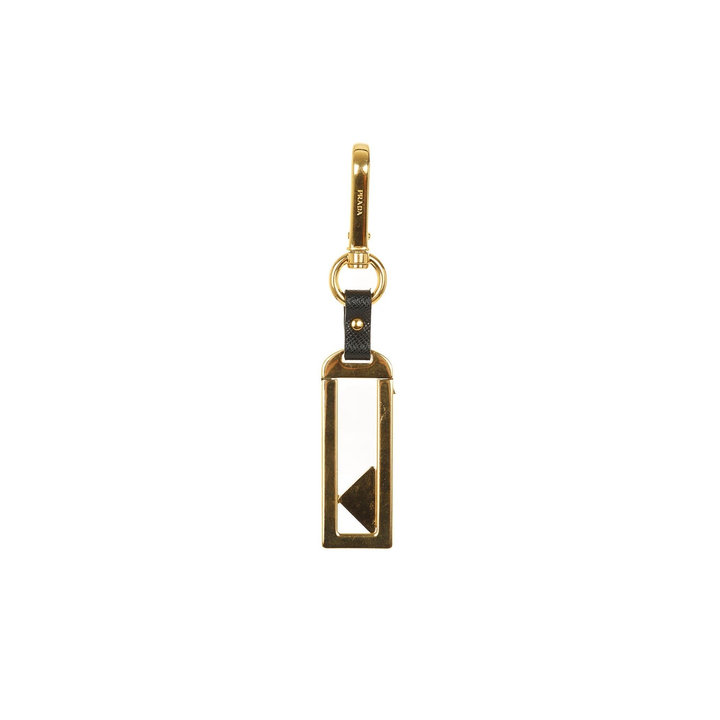 Prada Metal Name Tag Keychain