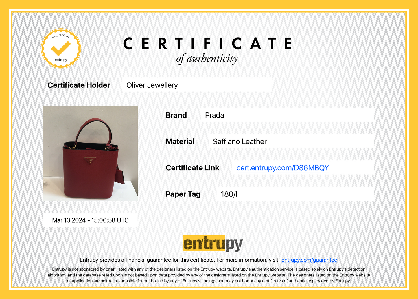 Prada Red Saffiano Cuir Medium Panier Bag