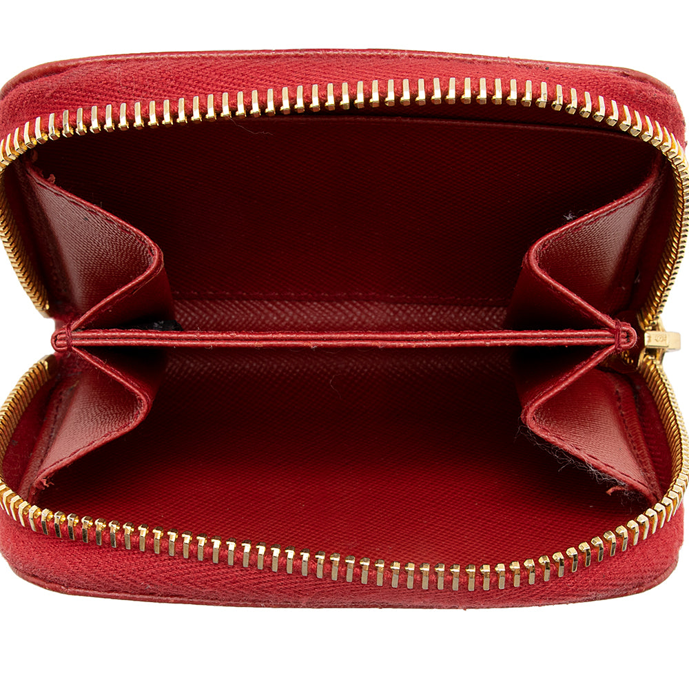 Prada Saffiano Leather Zip Card Case Wallet (SHF-15760)