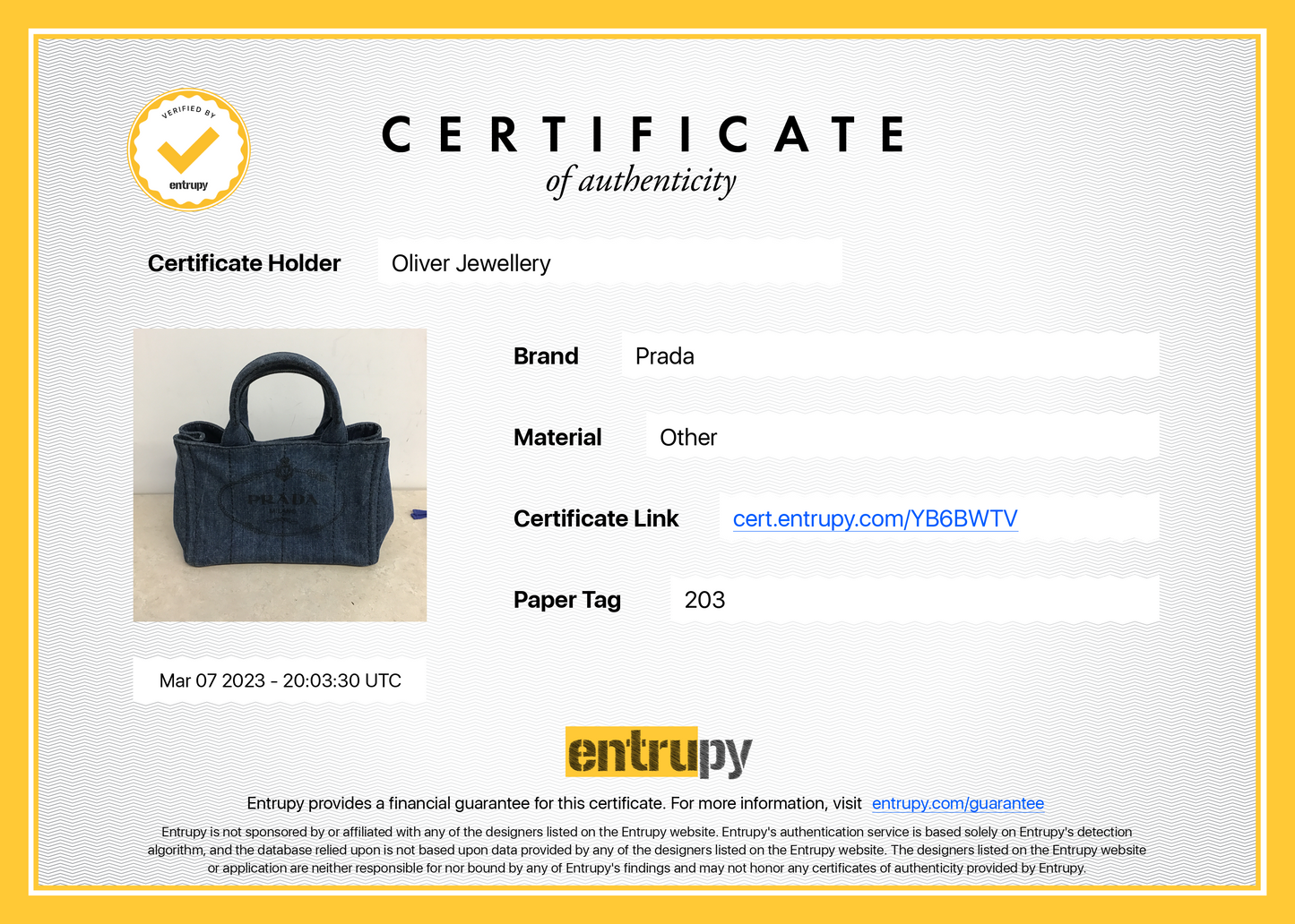 Prada Small Denim Canapa Logo Tote