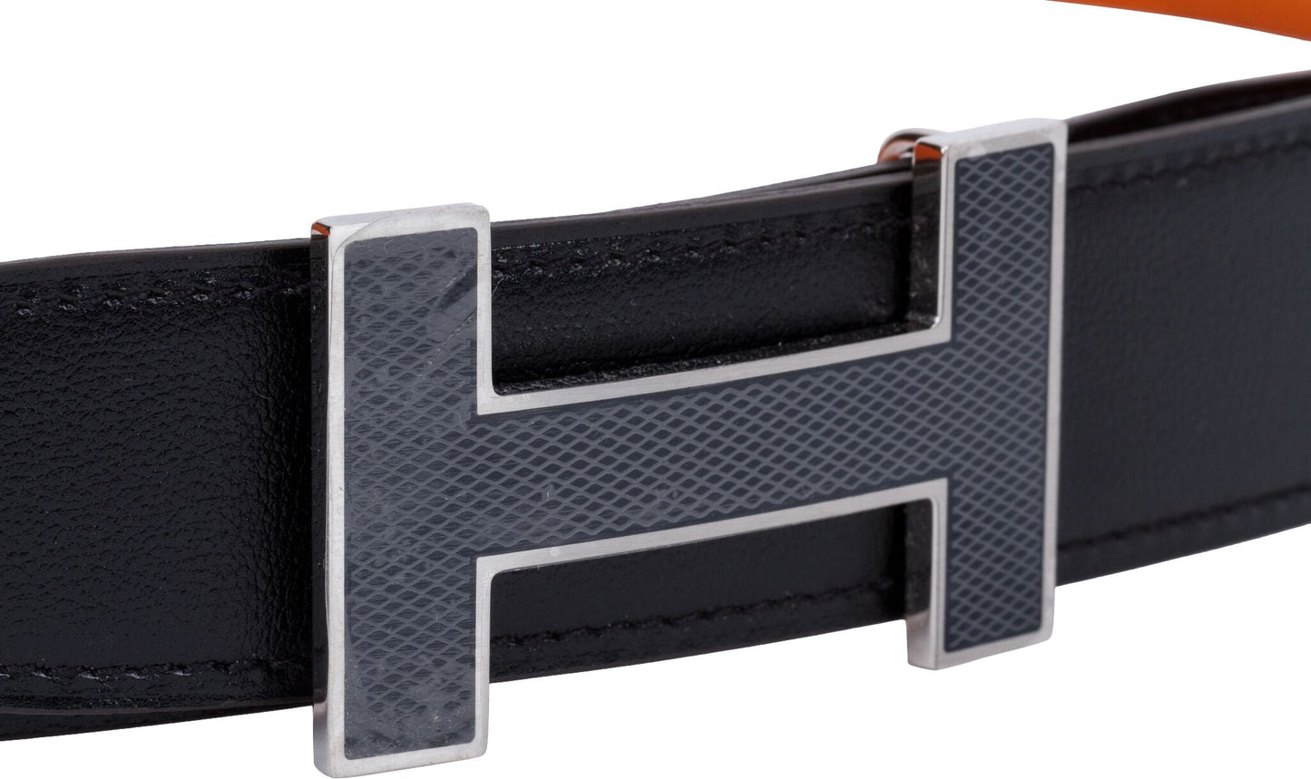 Hermes Black & Orange H Belt
