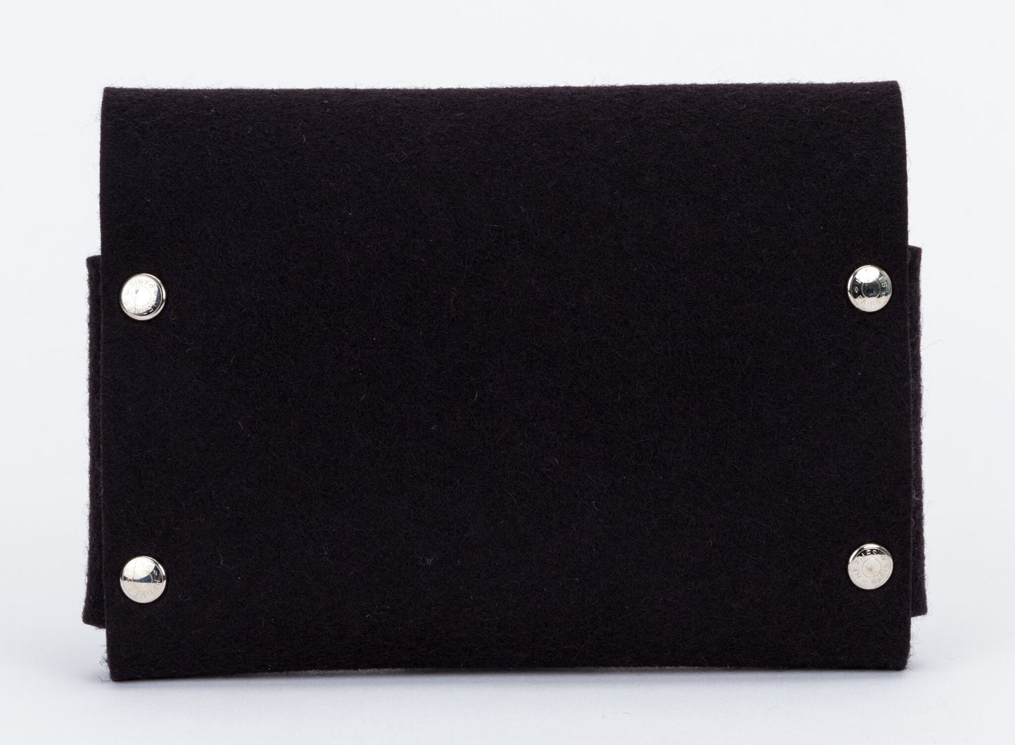 Hermes Black Felt Perforated Pouch
