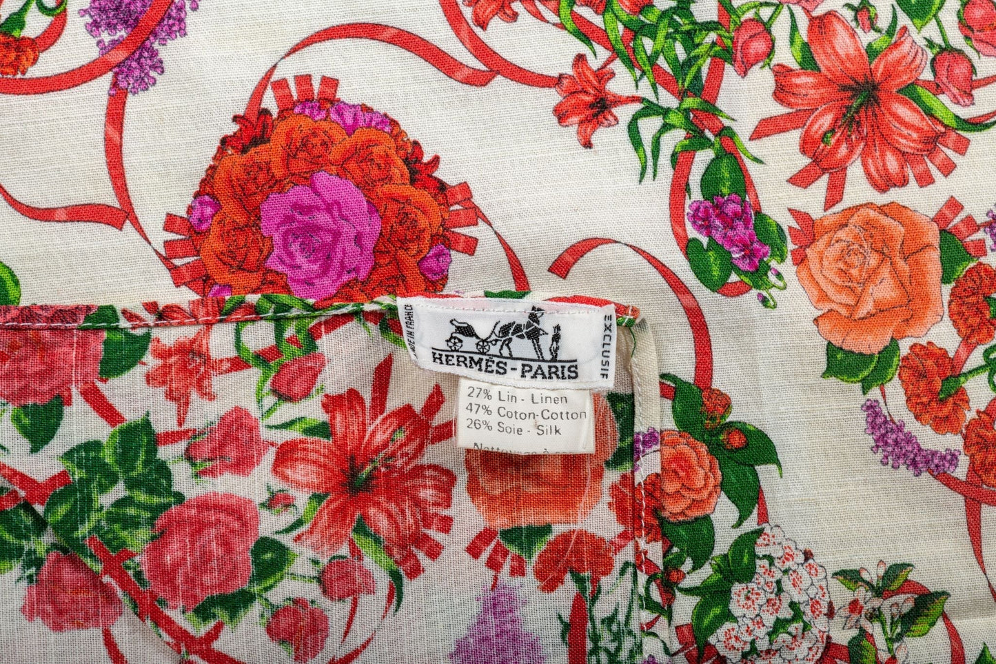 Hermes Flower Sarong Linen Silk