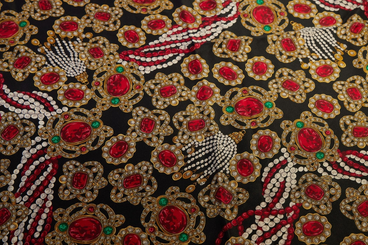 Chanel Black Gripoix Silk Scarf