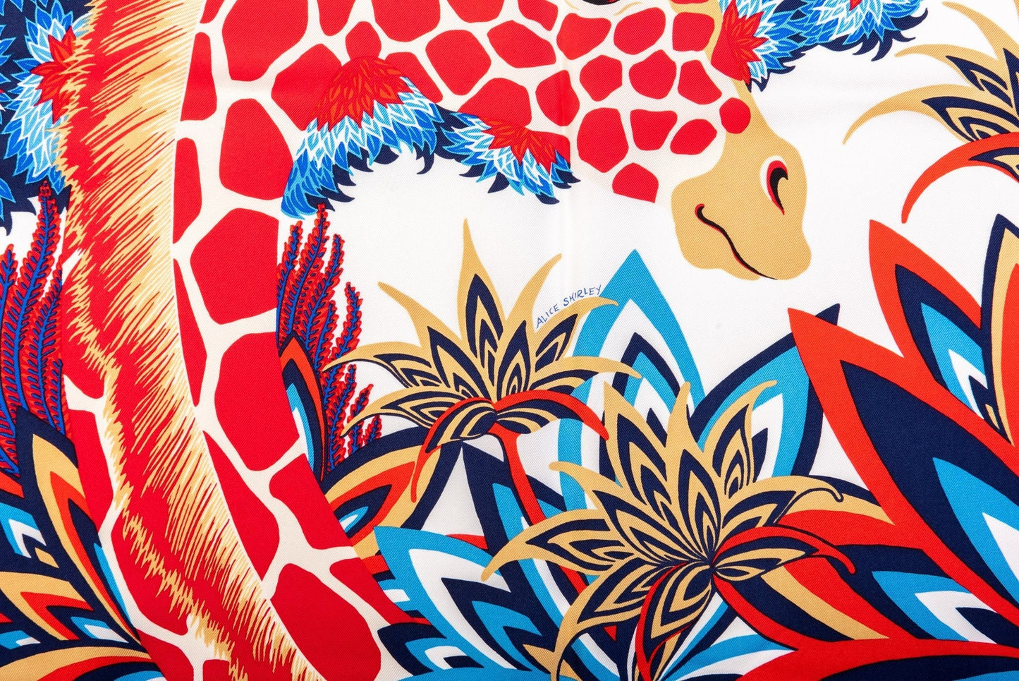Hermes NIB Three Graces Red Blue Scarf