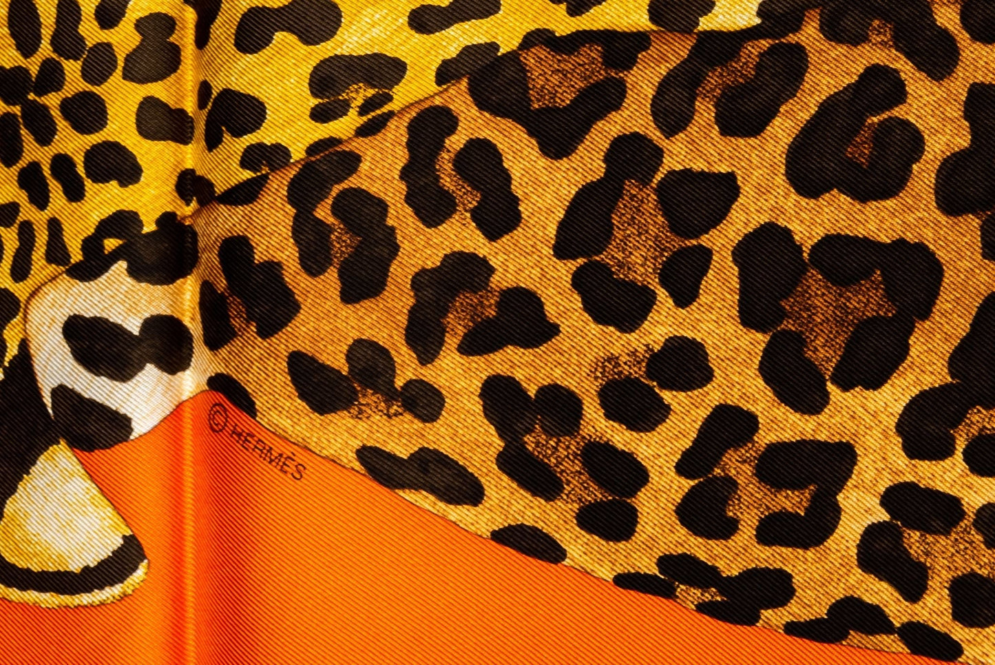 Hermes New Lazy Leopardess Orange Scarf