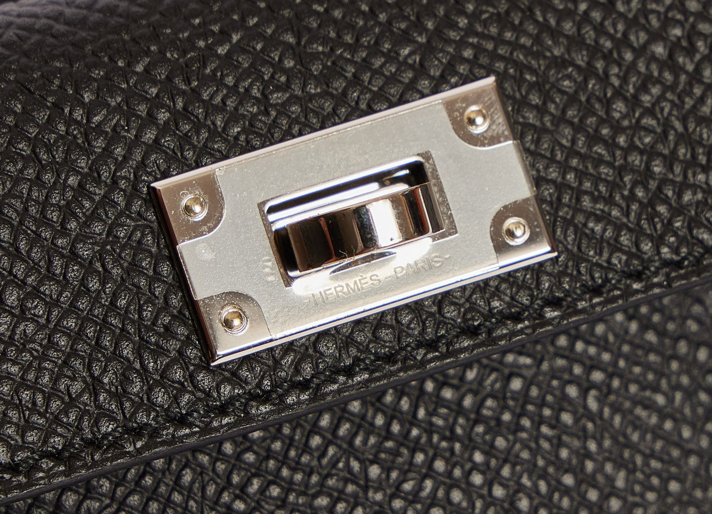 Hermes Black Bandouliere Kelly Pocket