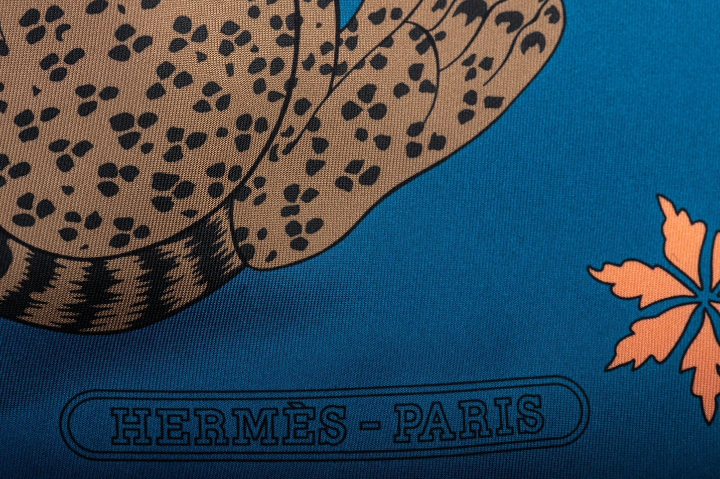 Hermes Blue Guepards Silk Stole