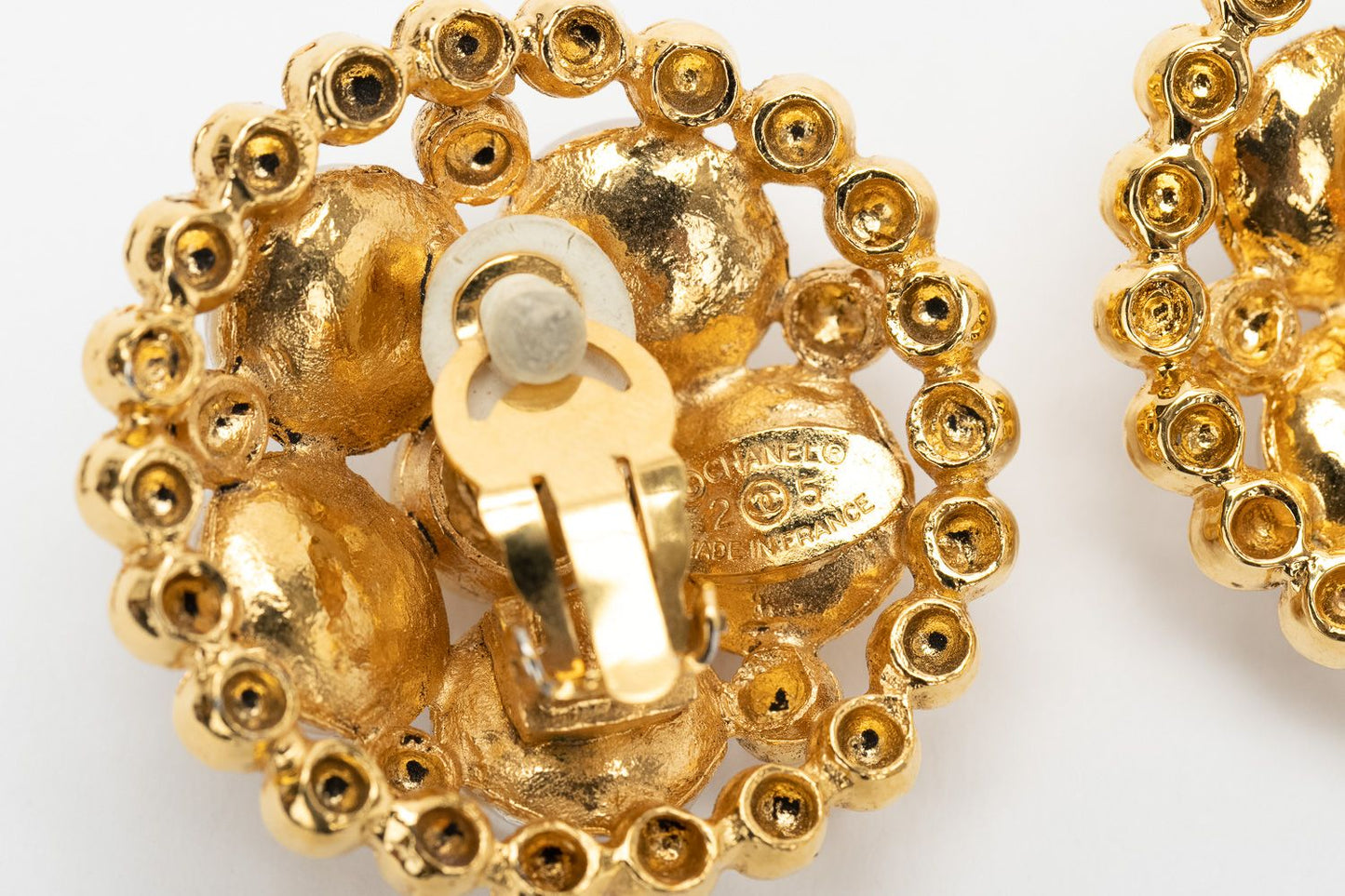 Chanel 80s Flower Pearl Earrings
