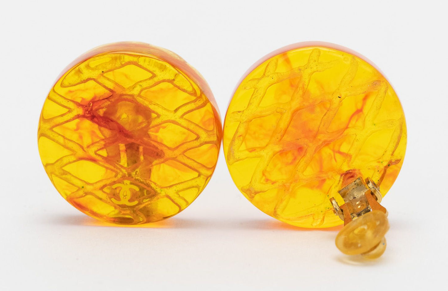 Chanel Lucite Clip Earrings