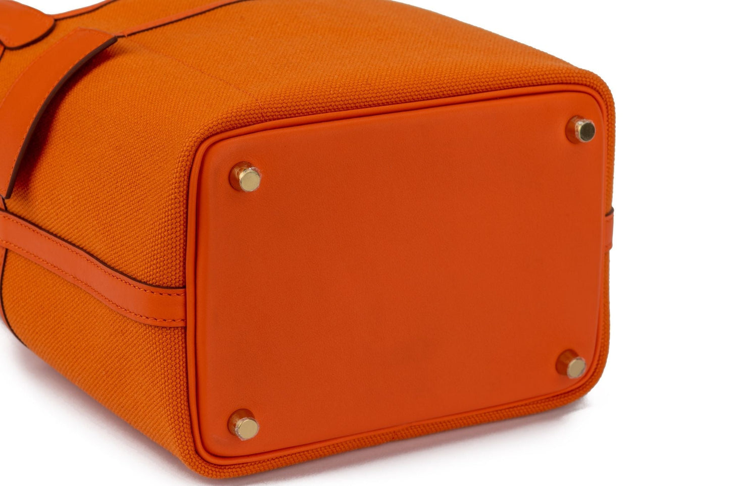 NIB Hermes Orange Swift Toile Picotin 18