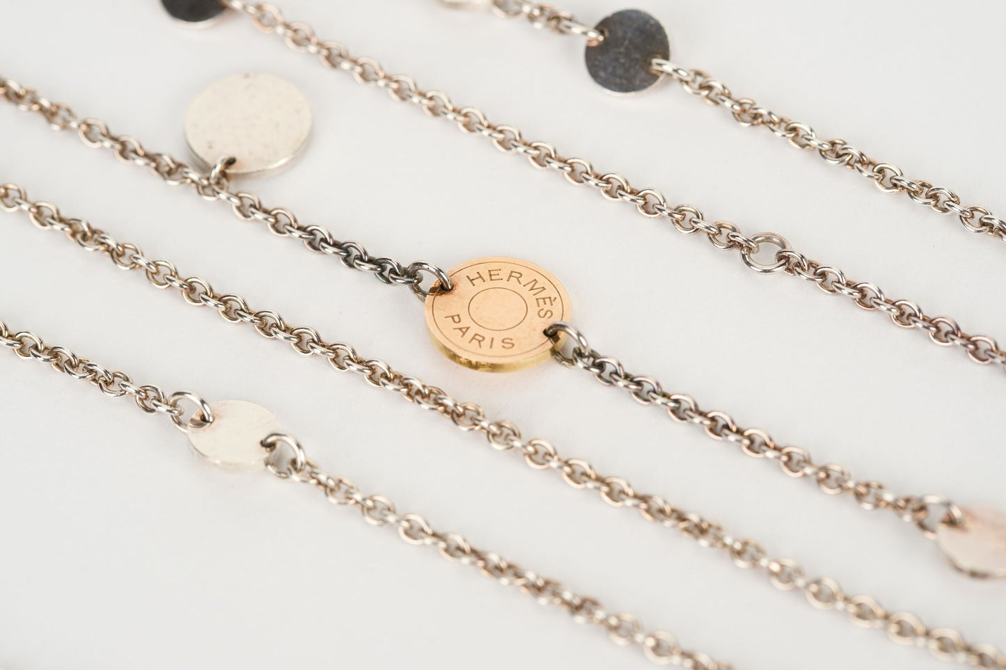 Hermes Silver & Rose Gold Long Necklace
