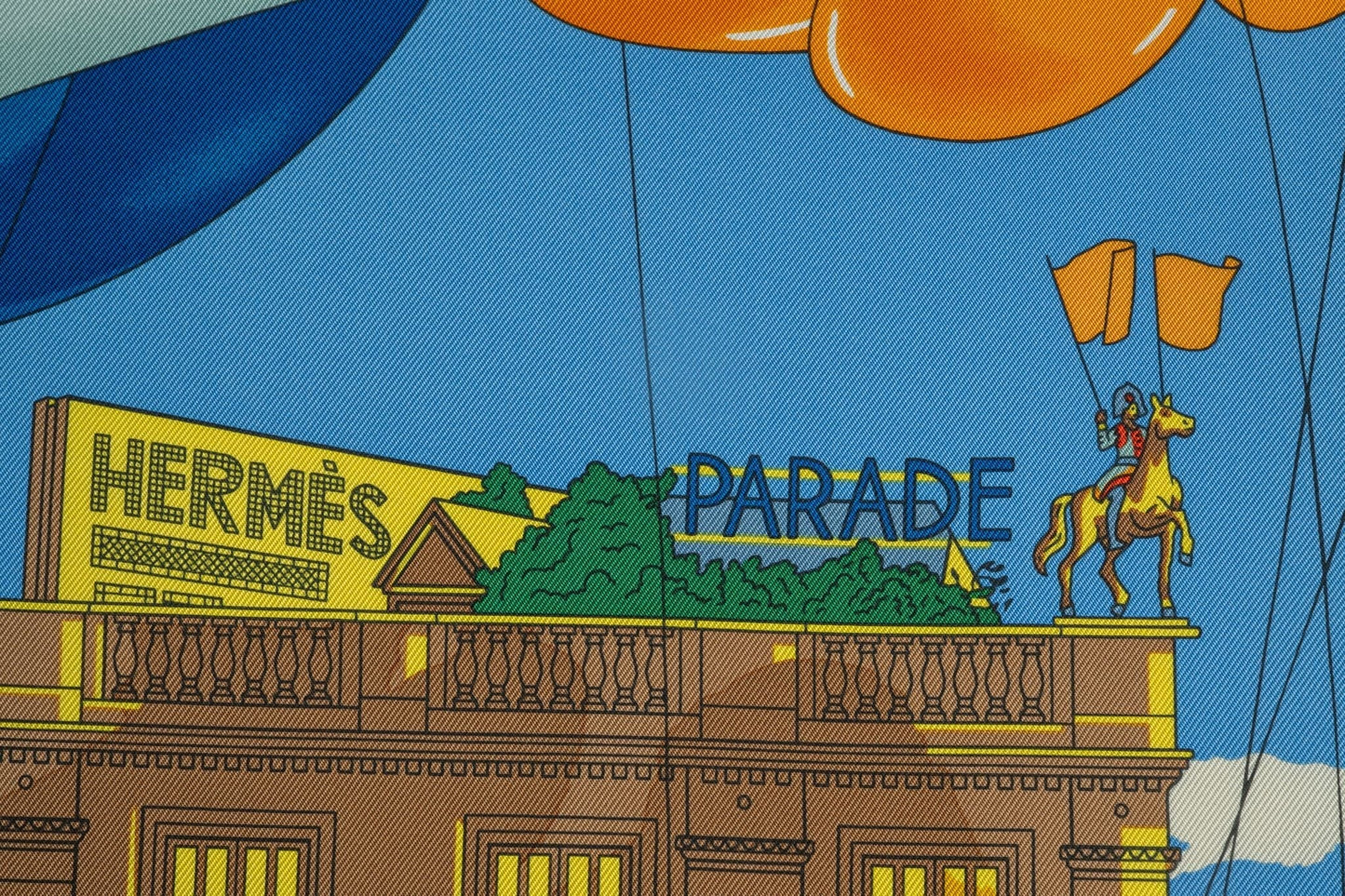 Hermes Blue "Parade" Silk Scarf NIB