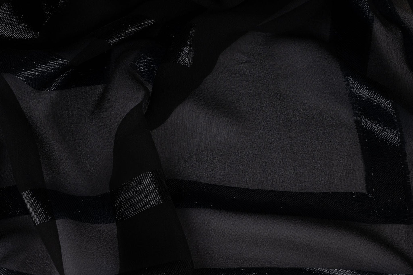 Chanel New Black CC Logo Silk Shawl