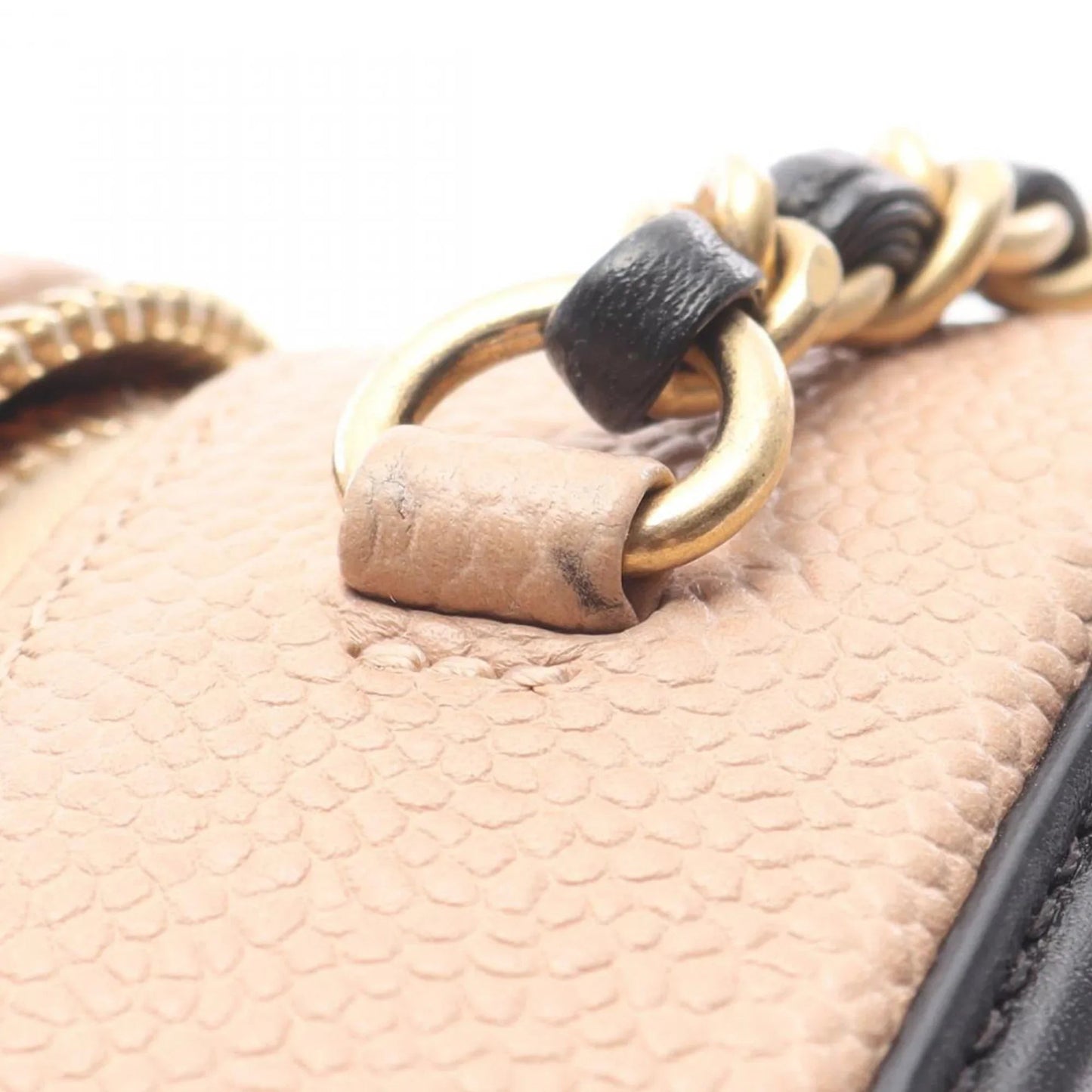 Brown Chanel Small Caviar CC Filigree Vanity Case Satchel
