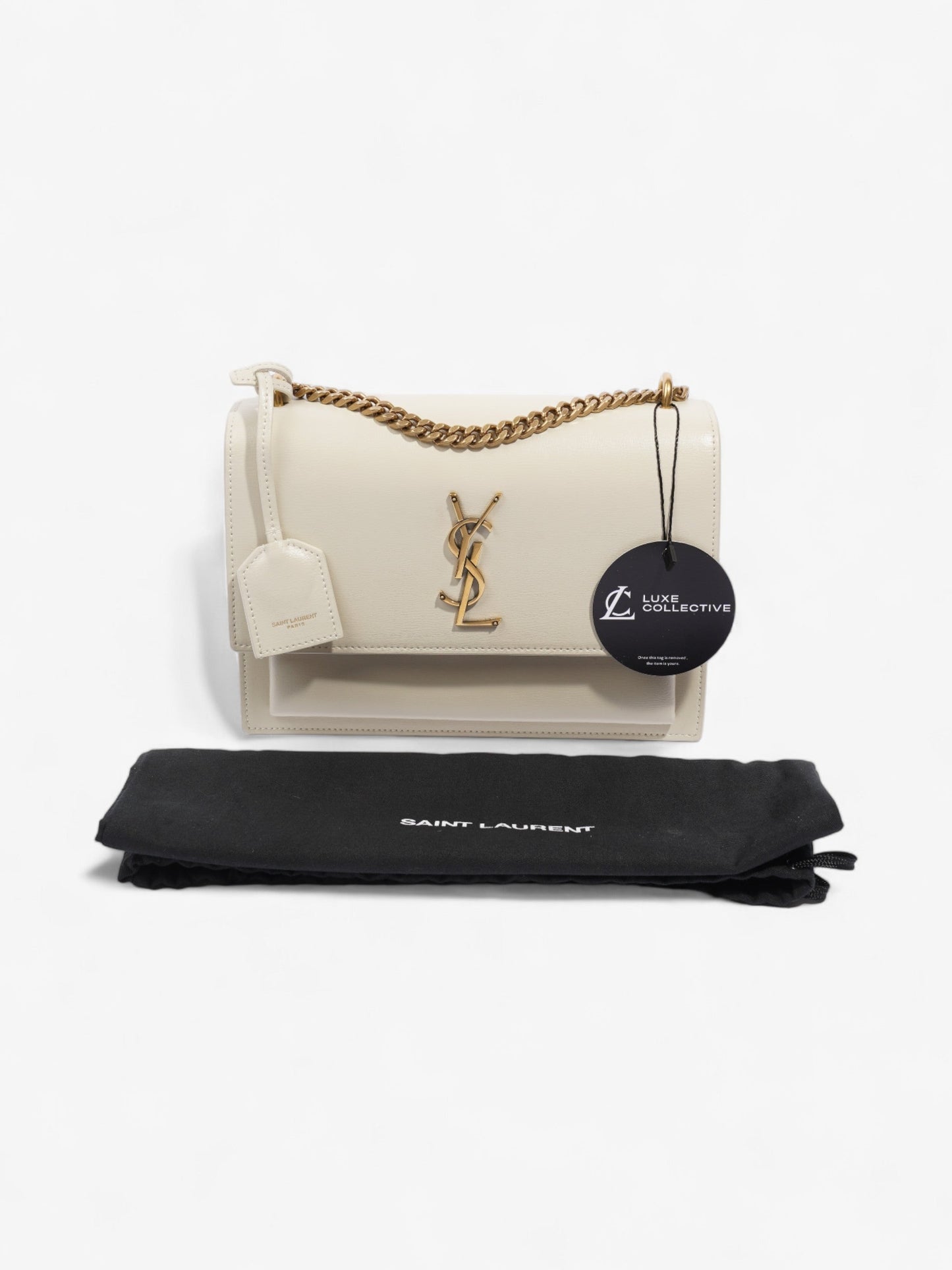 Saint Laurent Sunset White Leather Medium