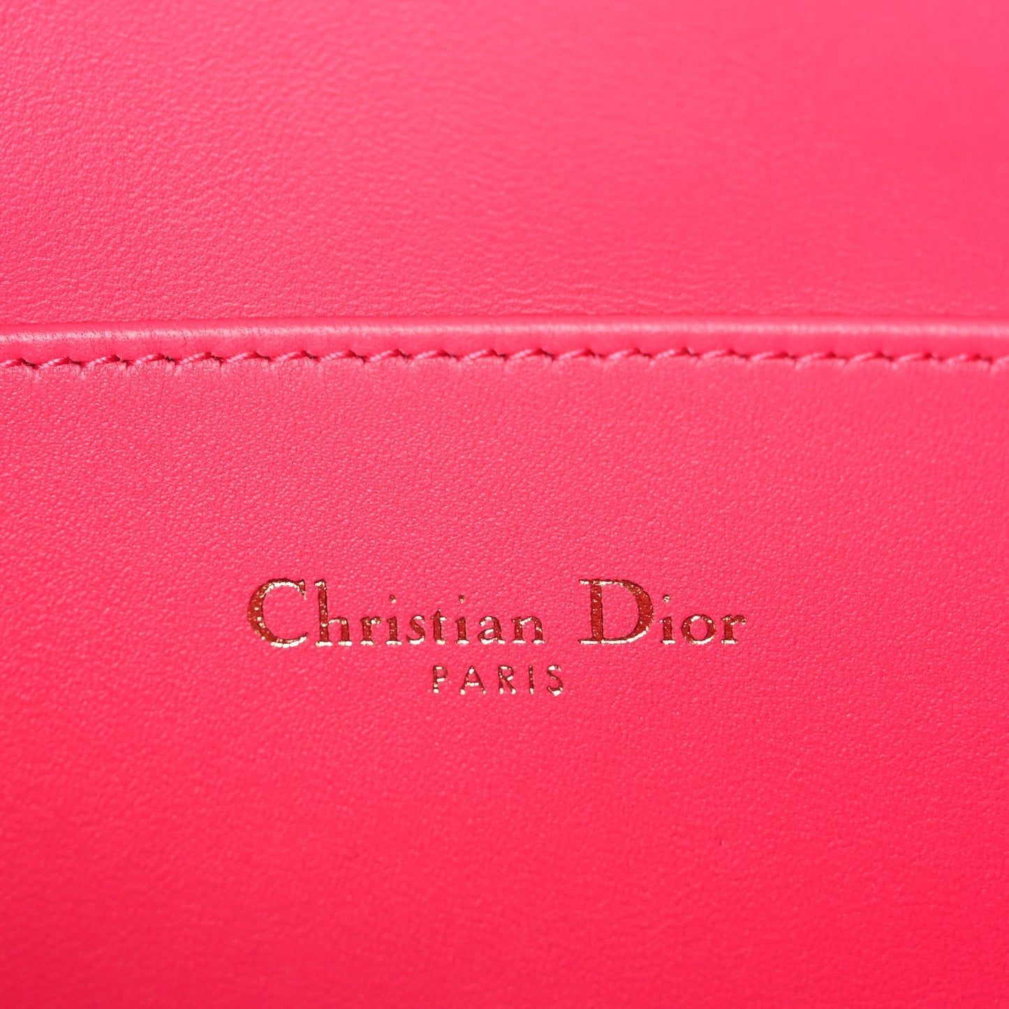 Christian Dior Supple Calfskin Cannage Large Caro Daily Pouch Pink