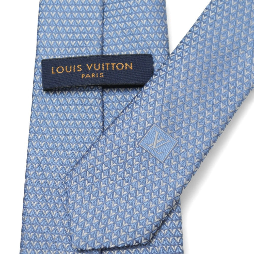 LOUIS VUITTON tie ダイヤモンドブイ 8CM 100% silk Light blue gray M71209