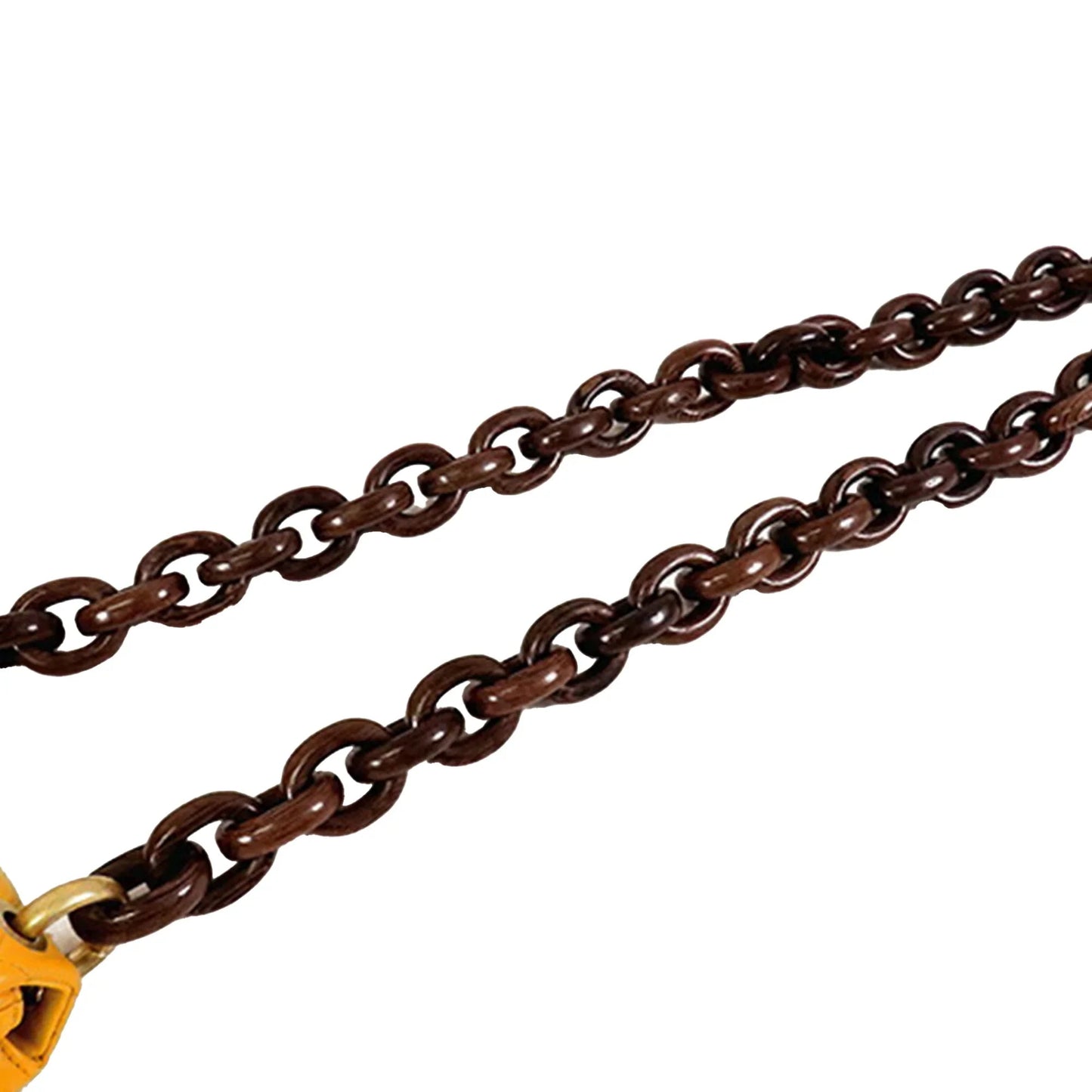 Yellow Chanel Mini Square Lambskin Wenge Wood Flap Crossbody Bag