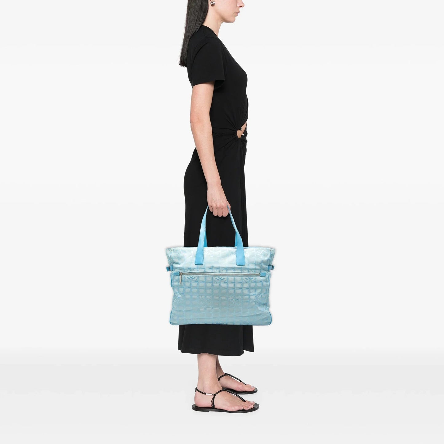 Blue Chanel New Travel Line Nylon Tote