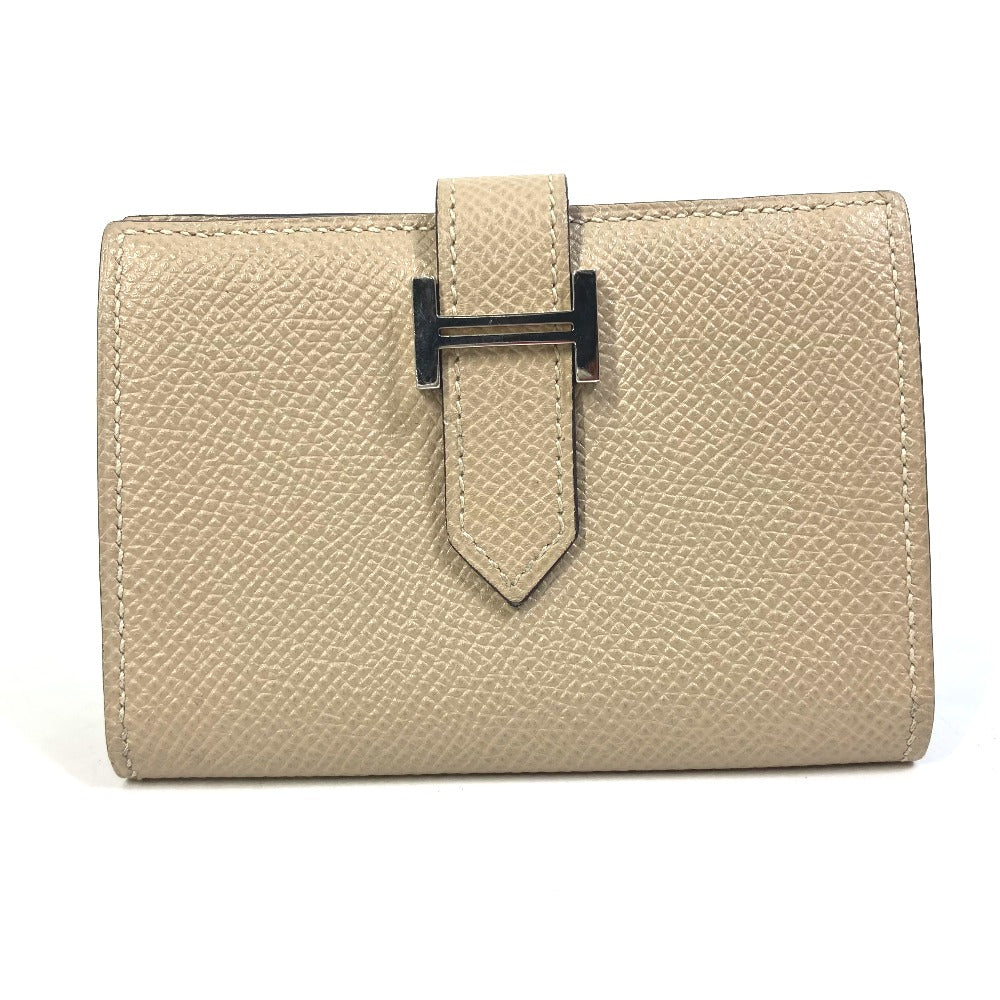 HERMES Card Case Epsom beige Two fold Bean mini unisex(Unisex) d