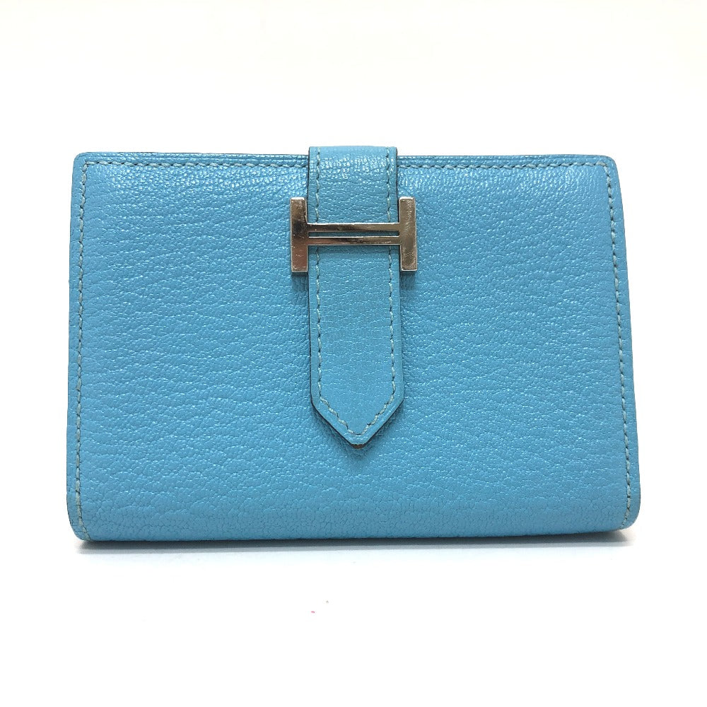 HERMES Card Case Shave Luco Romandel blue bearn mini compact Women d