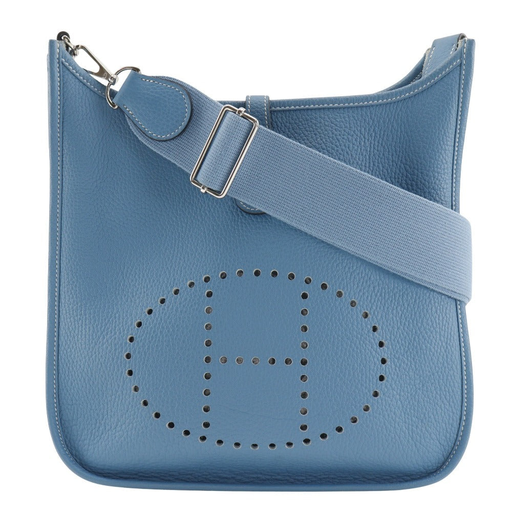 HERMES Shoulder Bag Taurillon Clemence light blue Evelyn 3PM Women d