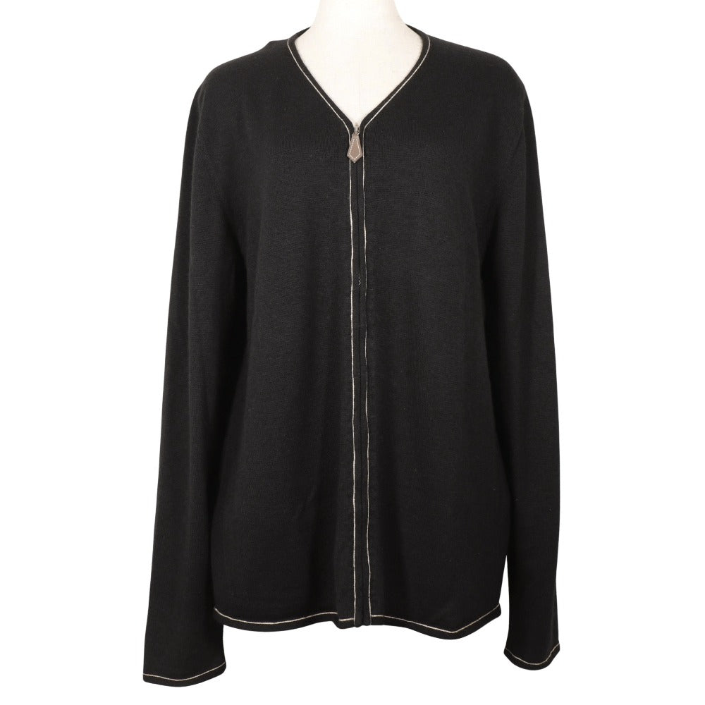 HERMES cardigan Cashmere, Cotton black Zip up Women ‚k d