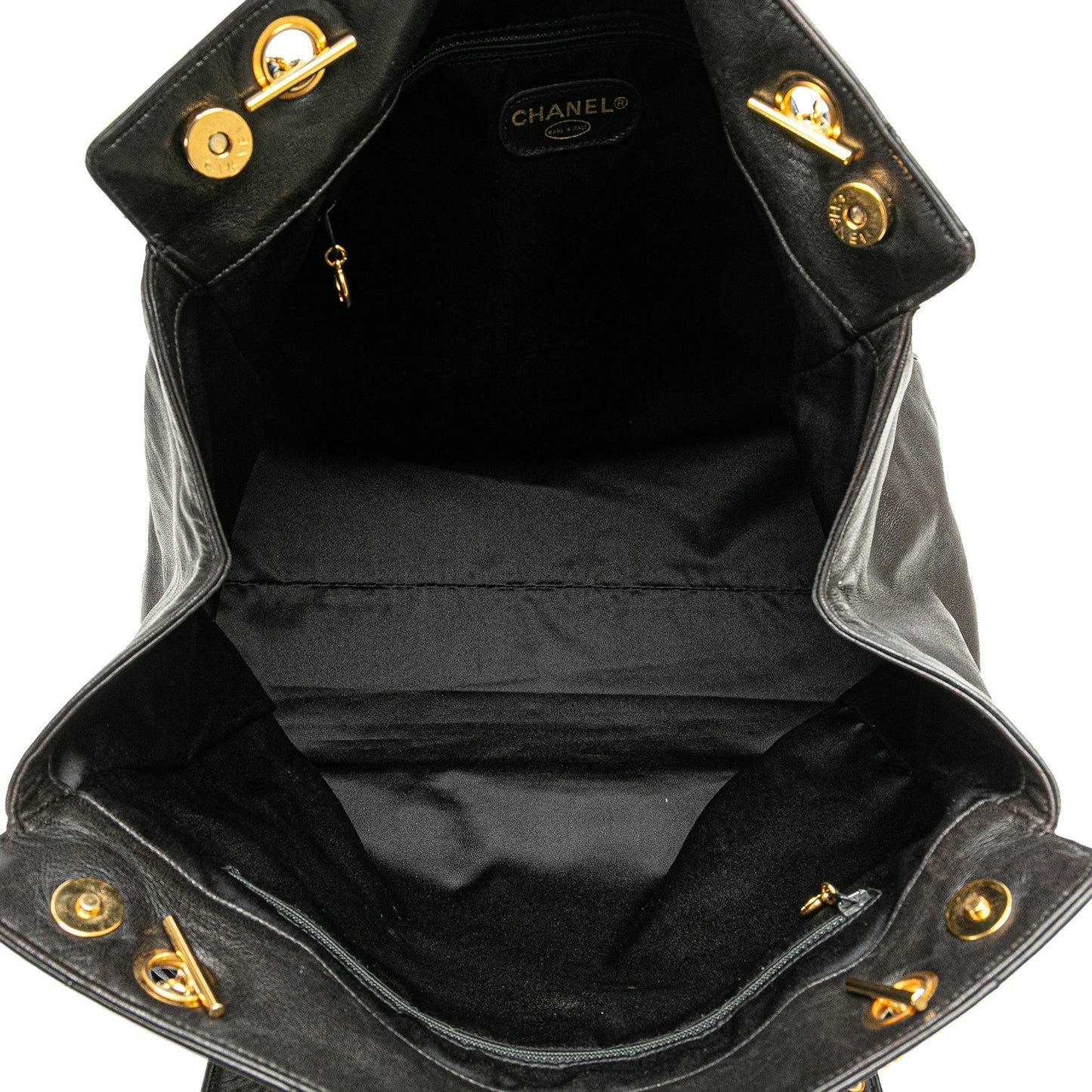Black Chanel Quilted Lambskin Tassel Chain Shoulder Bag