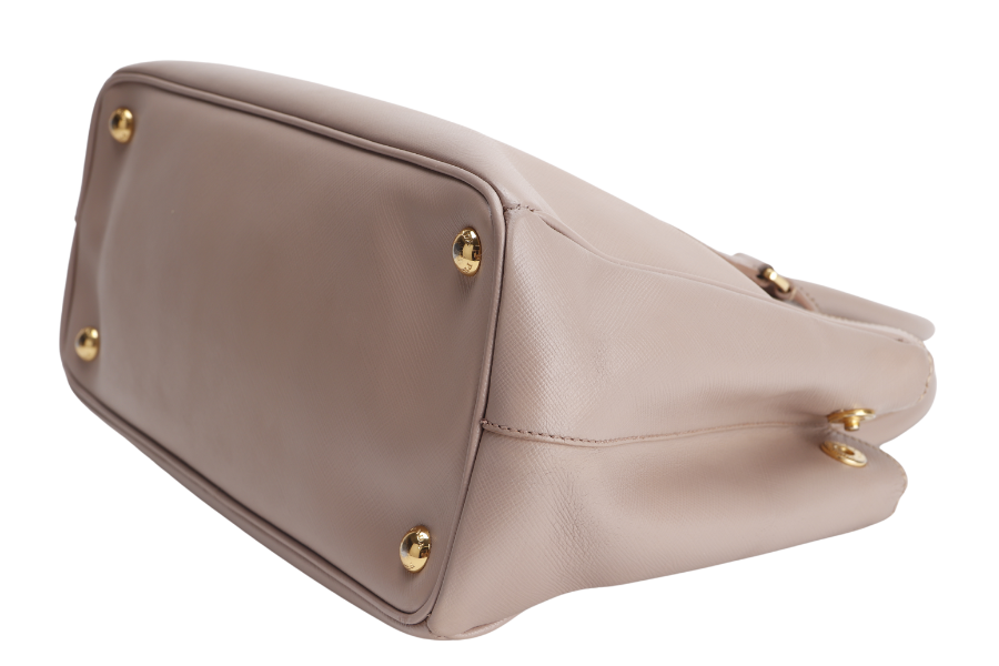PRADA SMALL GALLERIA 2WAY TOTE BAG BEIGE SAFFIANO LEATHER GOLD HARDWARE WITH DUST COVER, NO CARD