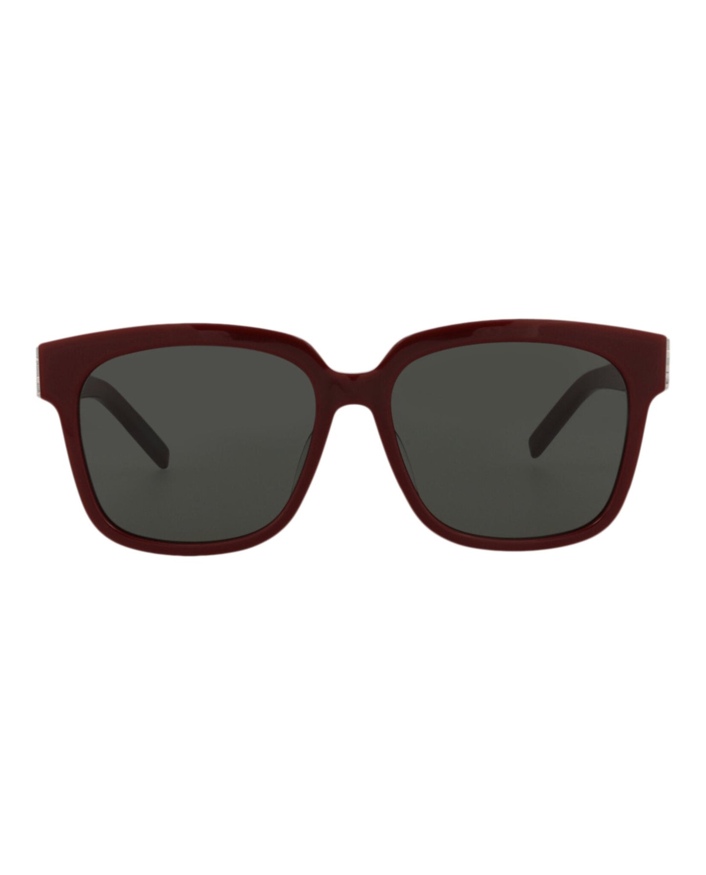 Saint Laurent Womens Square/Rectangle Burgundy Burgundy Grey Fashion Designer Eyewear