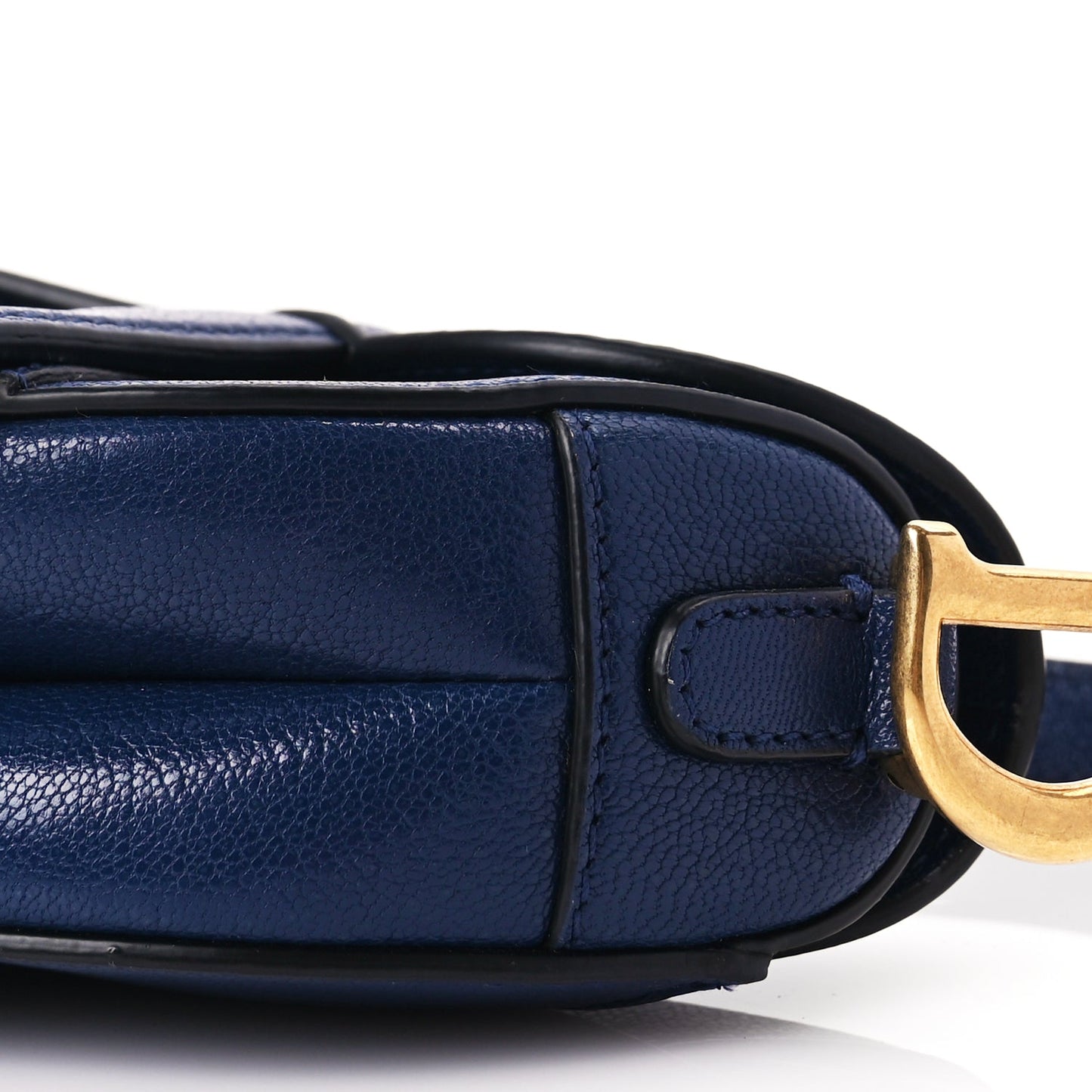 Christian Dior Goatskin Micro Saddle Bag With Strap Blue Royale