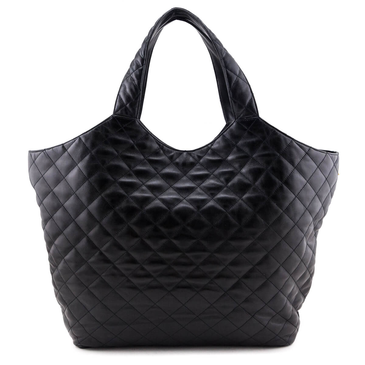 Saint Laurent Black Lambskin Quilted Maxi Icare Shopping Tote
