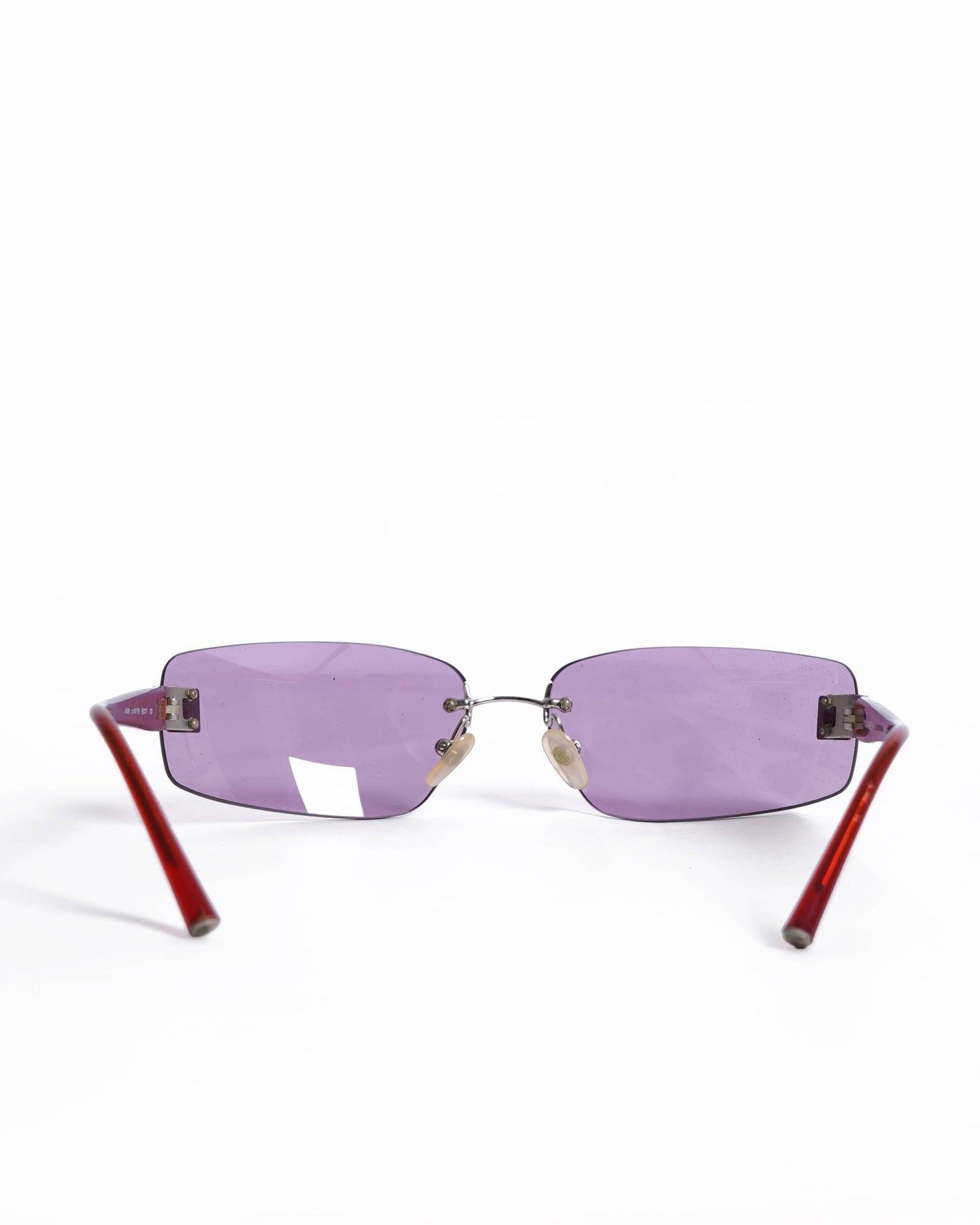 Chanel Rimless Pink Lens Rectangular Women's Sunglasses