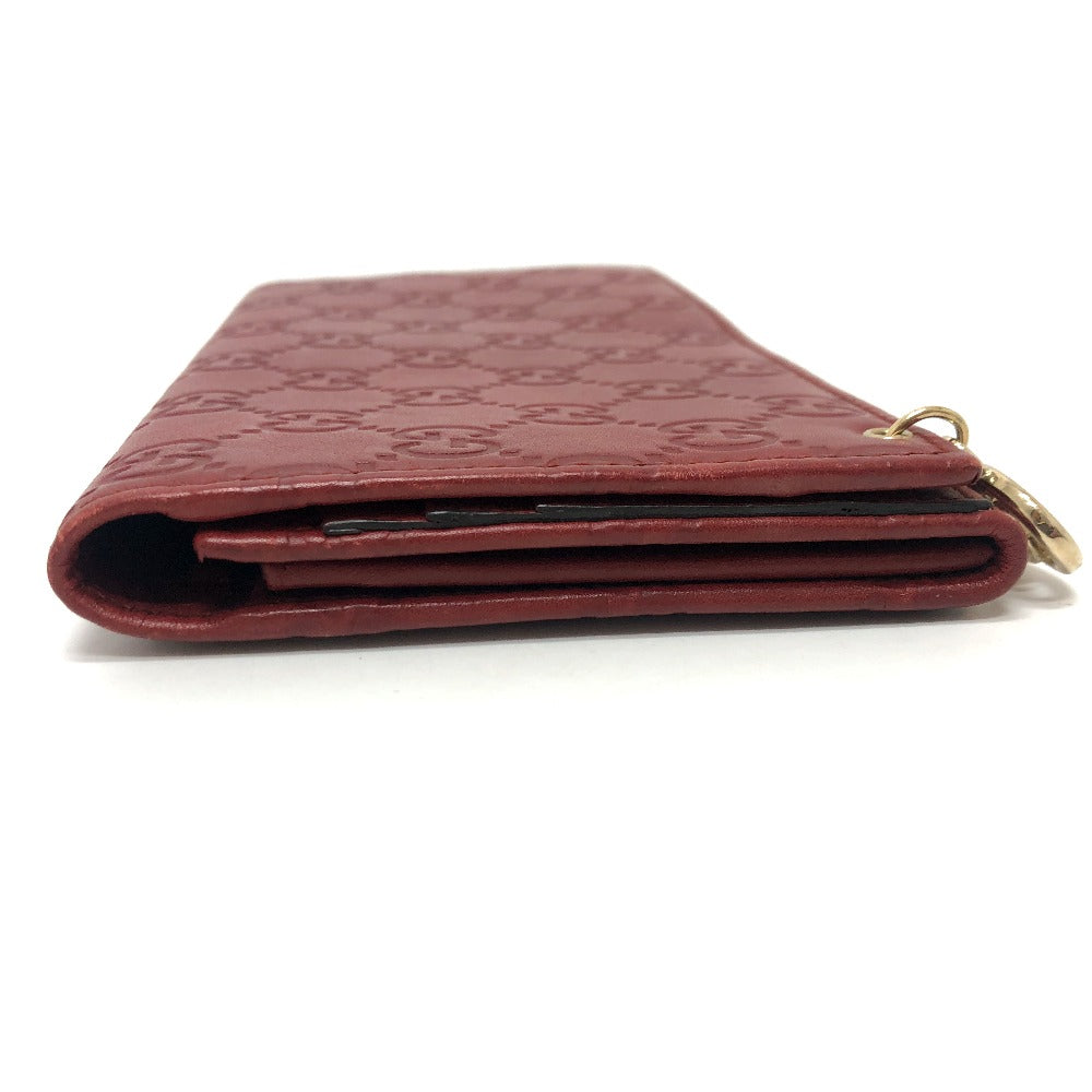 GUCCI Long Wallet Purse 212109 Sima leather Red GG Shima Line Women