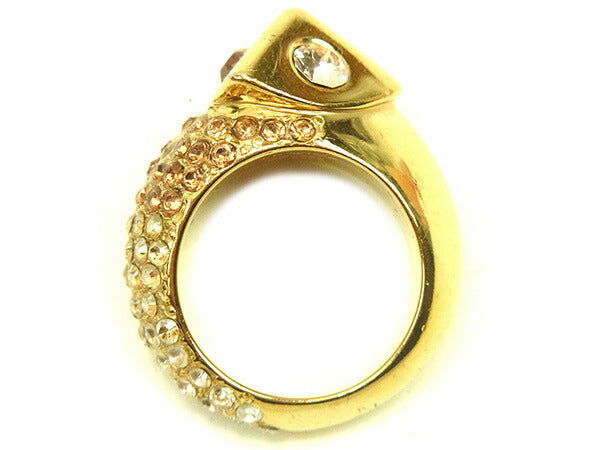 LOUIS VUITTON Ring M68052 Gold type #9-9.5 with Swarovski crystals