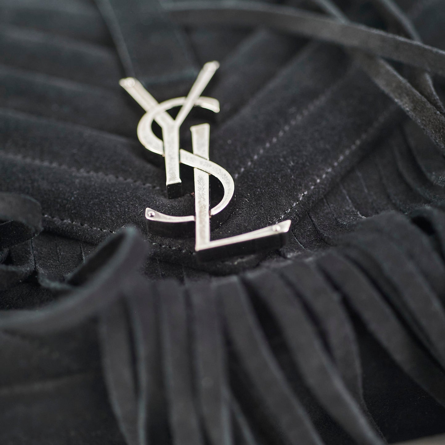 Saint Laurent Suede Black Tassel