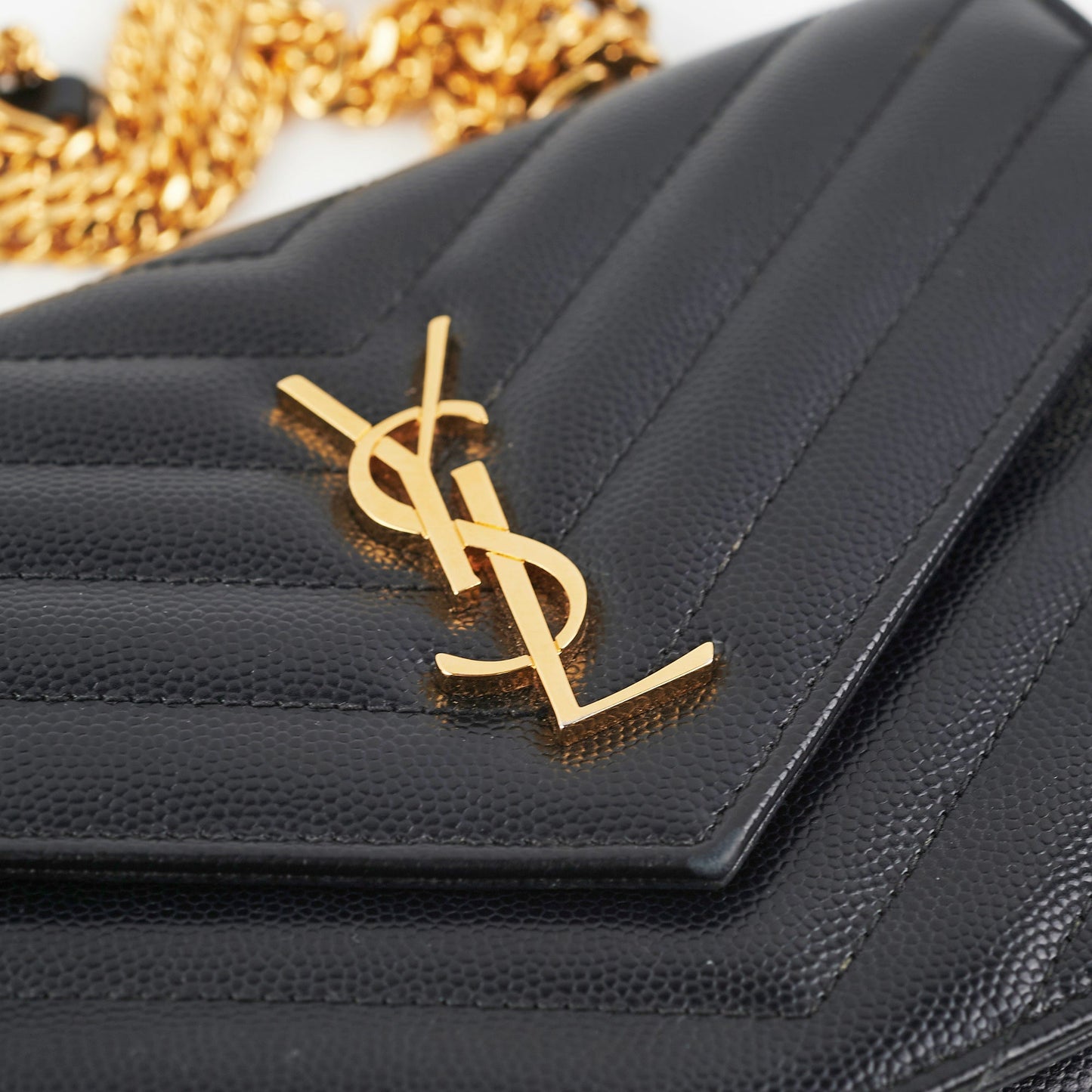 Saint Laurent Envelope Wallet On Chain WOC Black